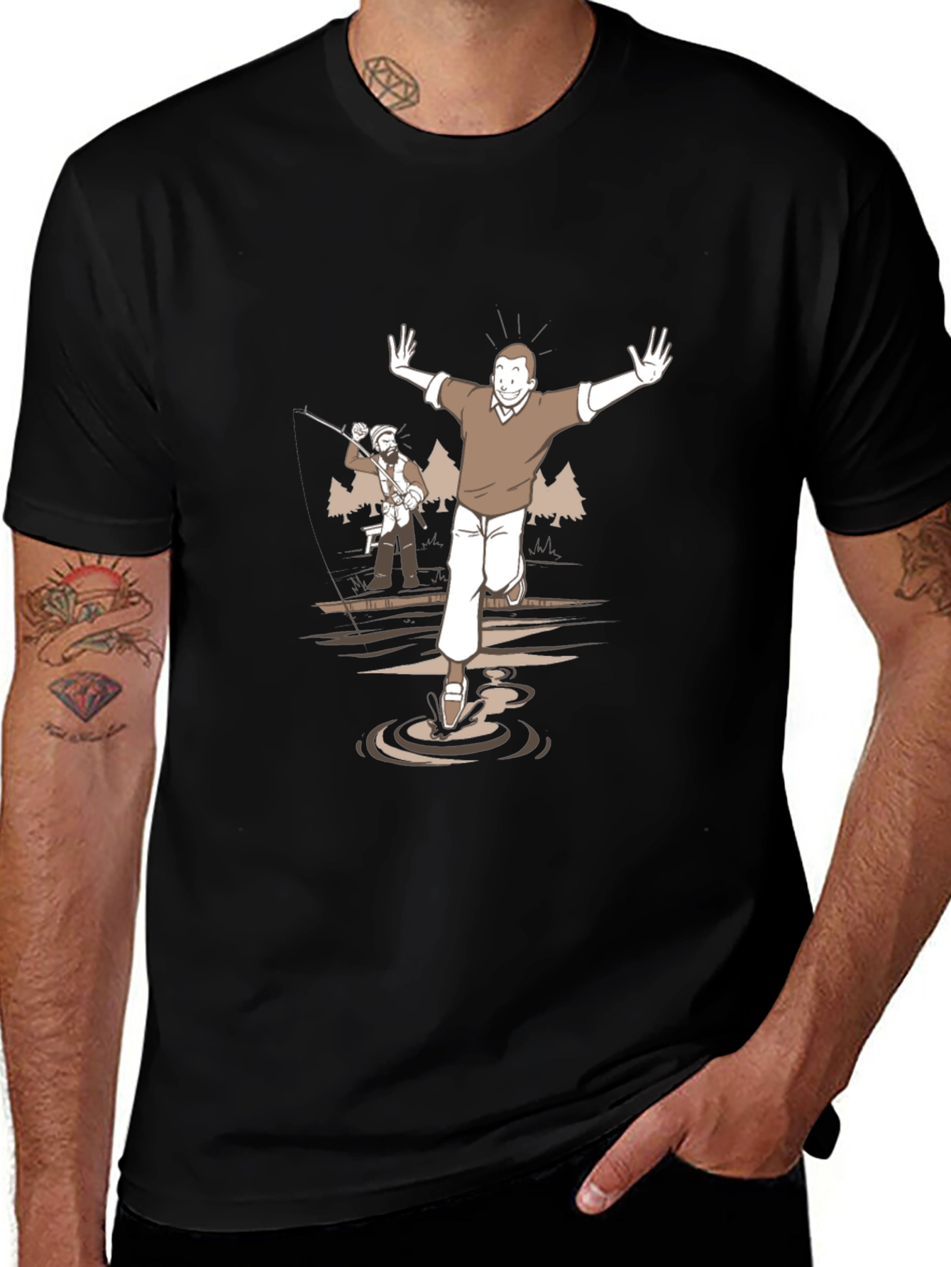 Cartoon Graphic Tee - Humorous Scene