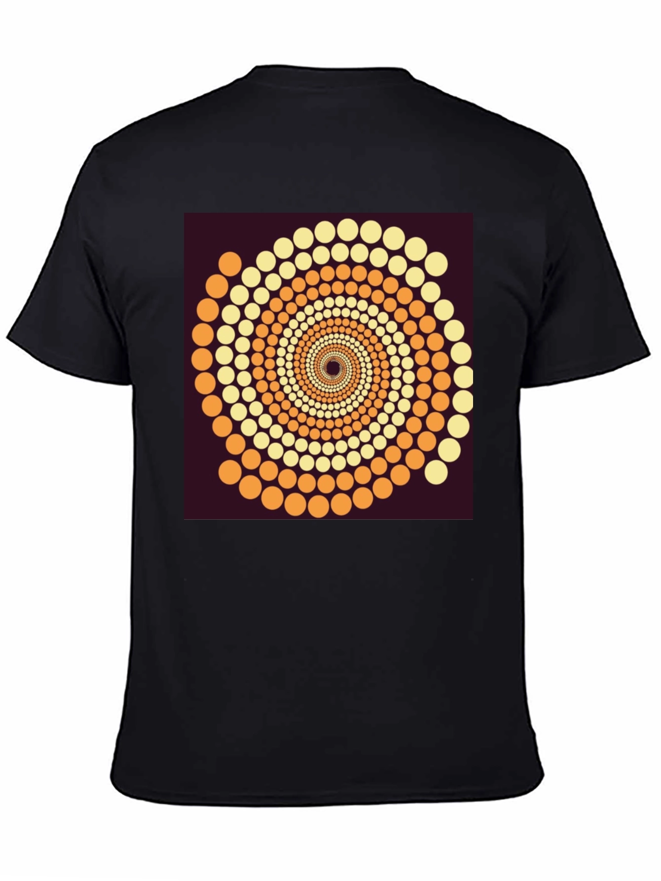 Abstract Dot Swirl Graphic Black T-Shirt