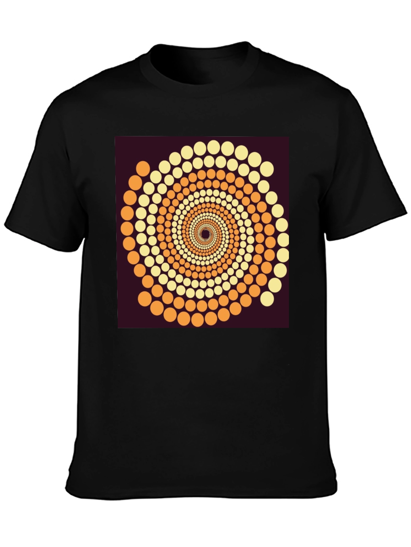 Abstract Dot Swirl Graphic Black T-Shirt