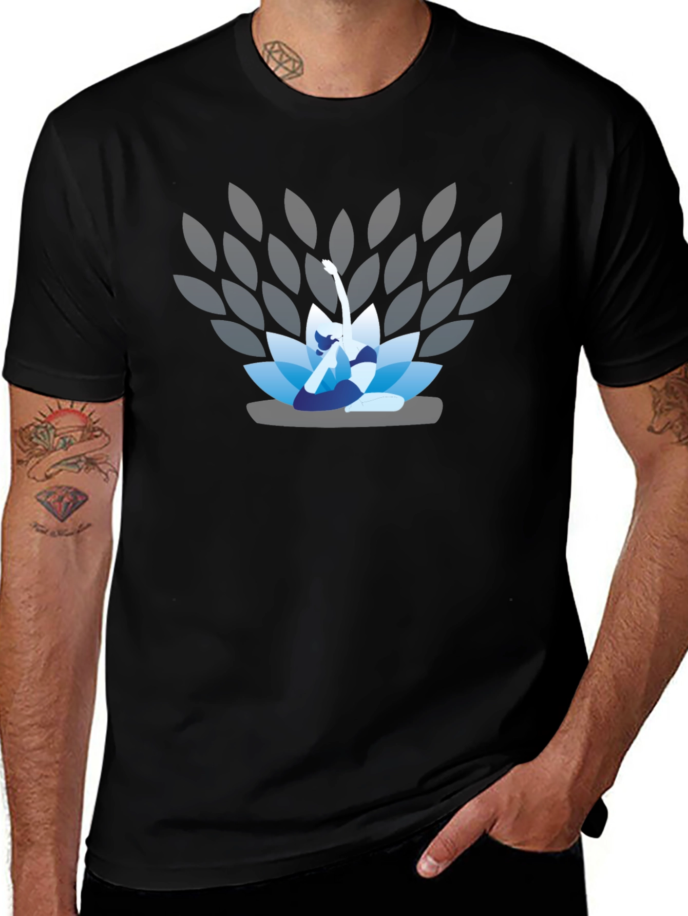 Lotus Yoga Pose Graphic T-Shirt