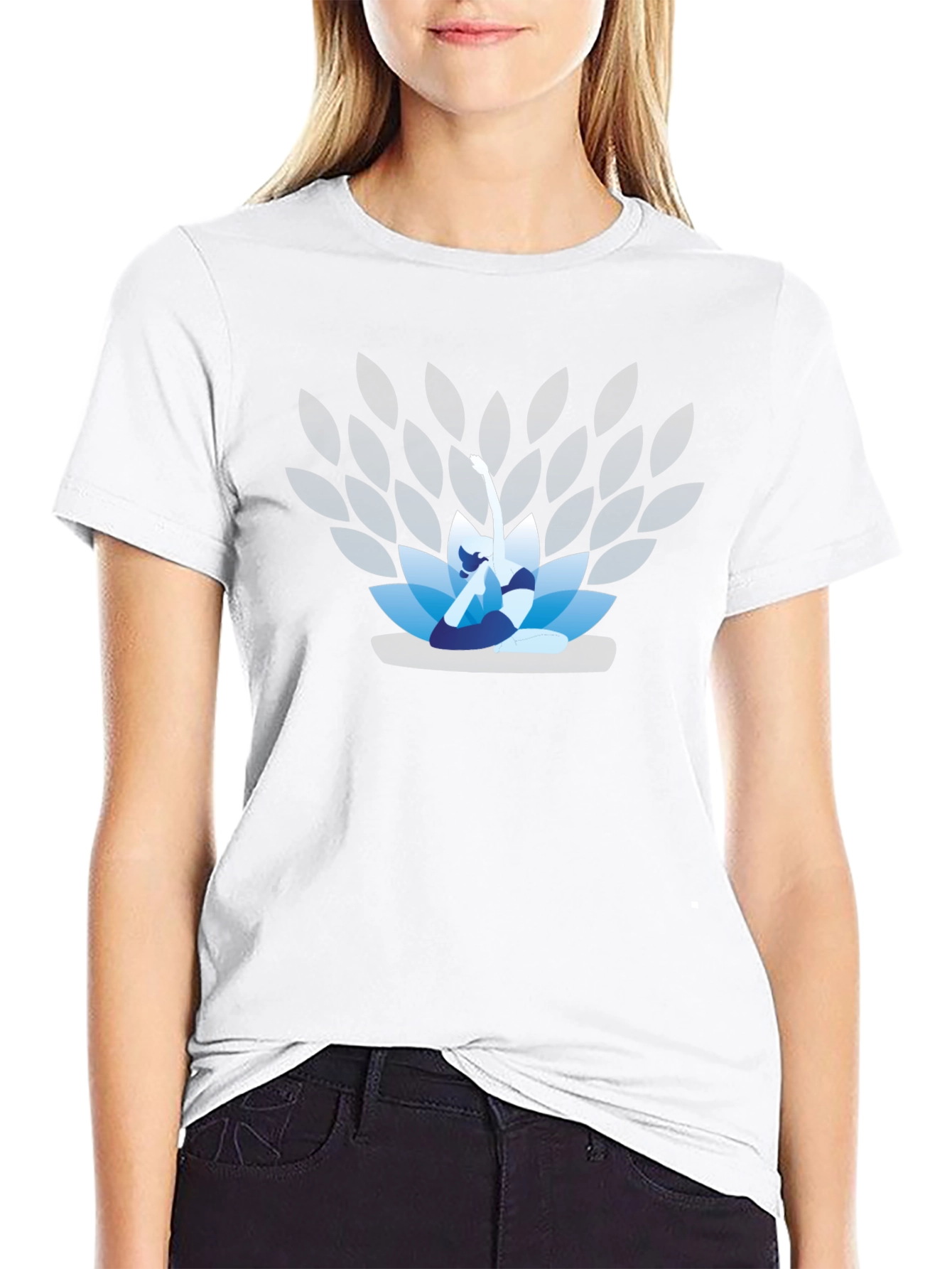Lotus Yoga Pose Graphic T-Shirt