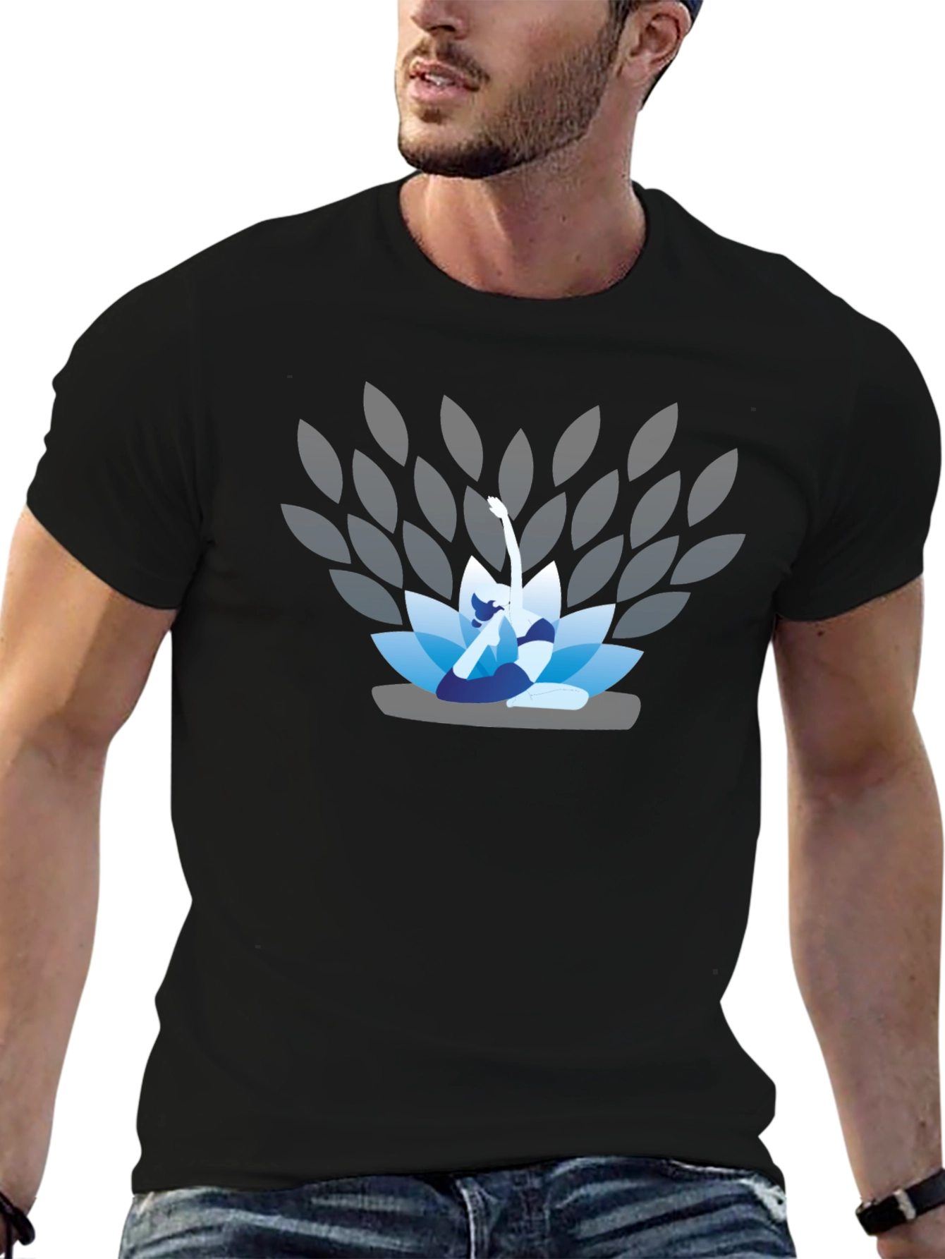 Lotus Yoga Pose Graphic T-Shirt
