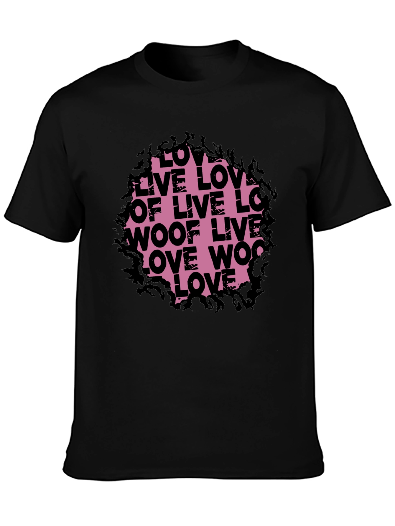 Love Live Woof Graphic Tee - Black