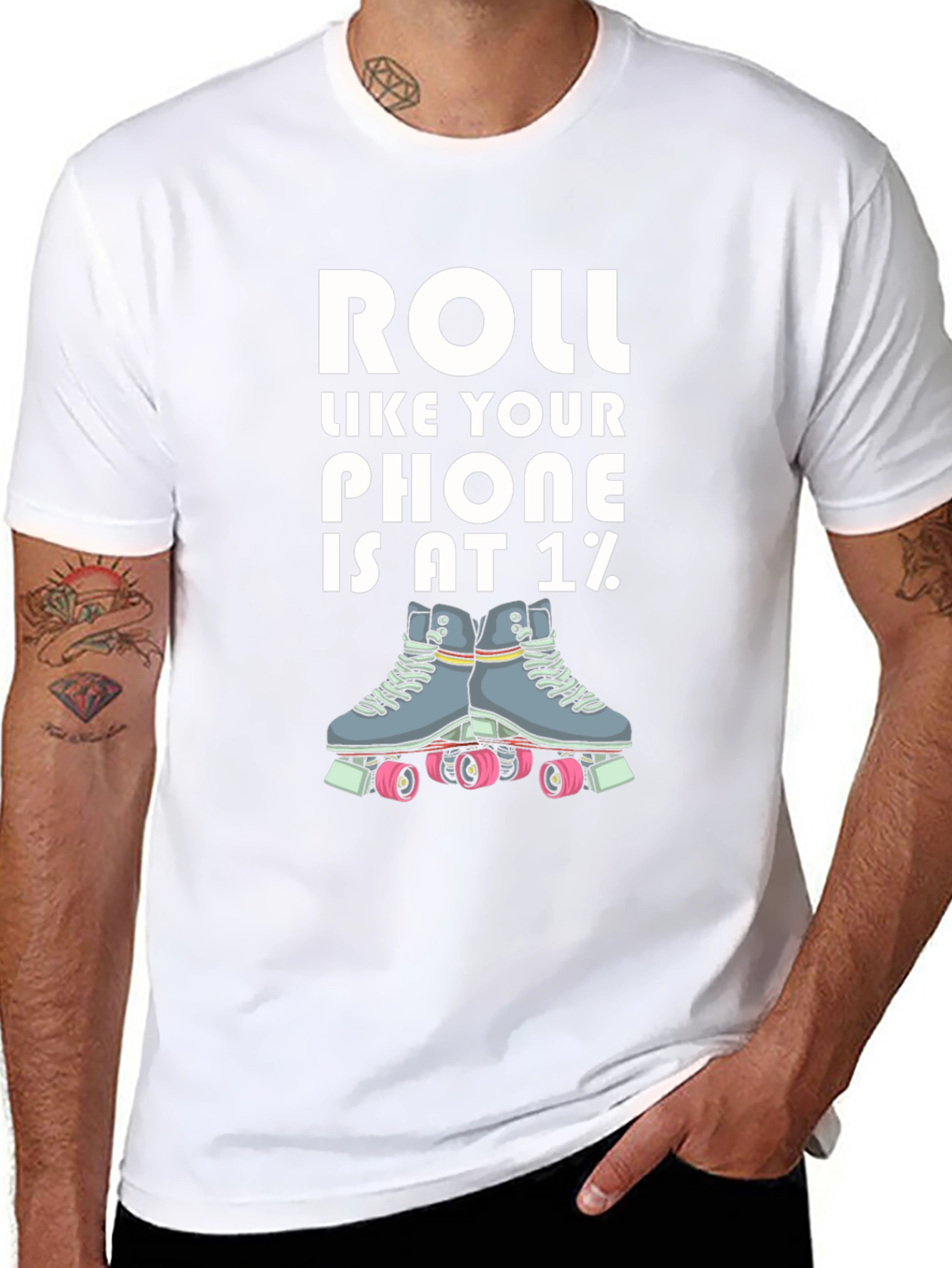 Roll Like Your Phone is at 1% T-Shirt