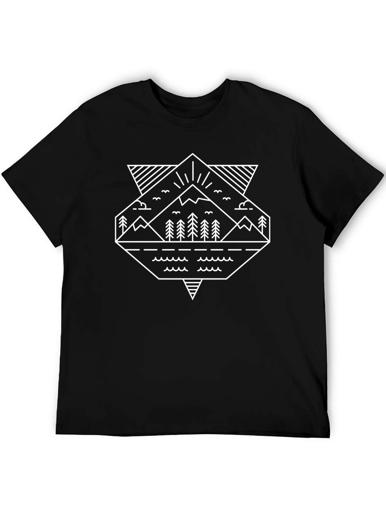Geometric Mountain & Lake T-Shirt