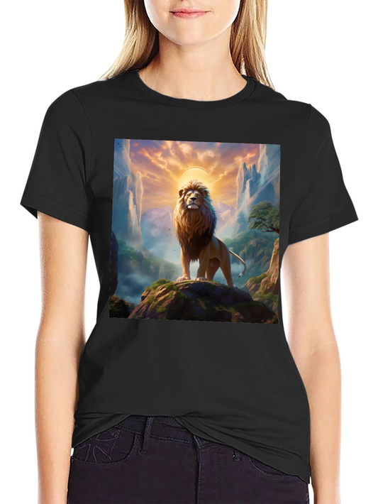 Lion King Graphic Tee - Majestic Mountain Design