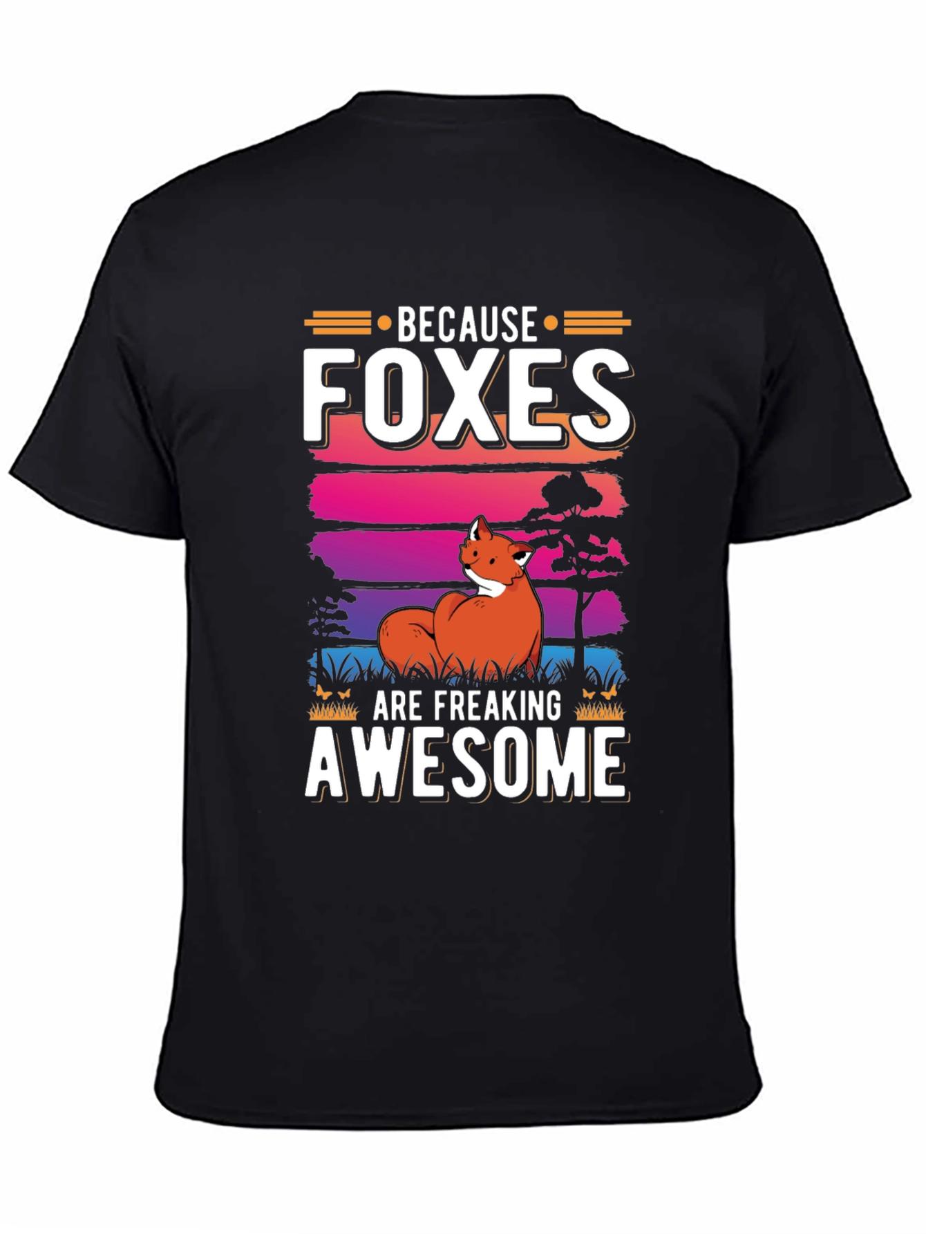 Foxes Are Awesome Graphic Tee - Unisex Black Shirt