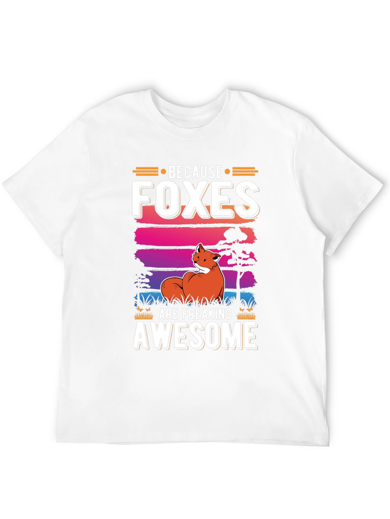 Foxes Are Awesome Graphic Tee - Unisex Black Shirt