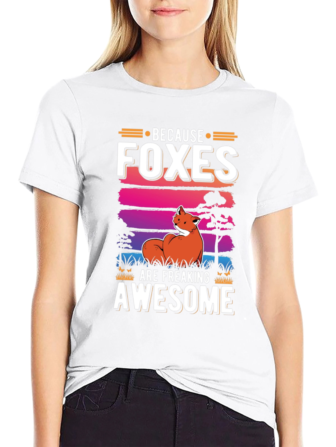 Foxes Are Awesome Graphic Tee - Unisex Black Shirt