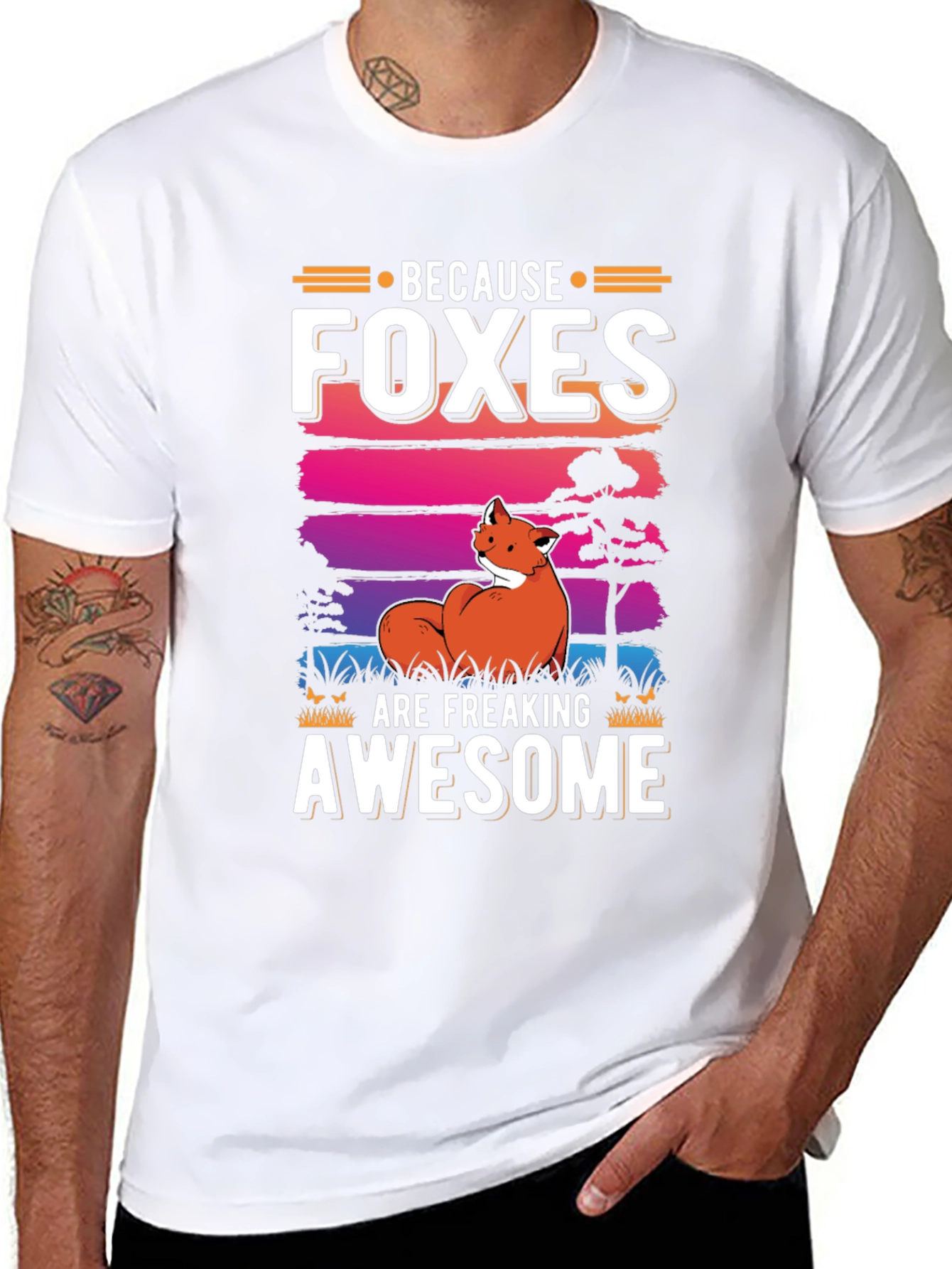 Foxes Are Awesome Graphic Tee - Unisex Black Shirt