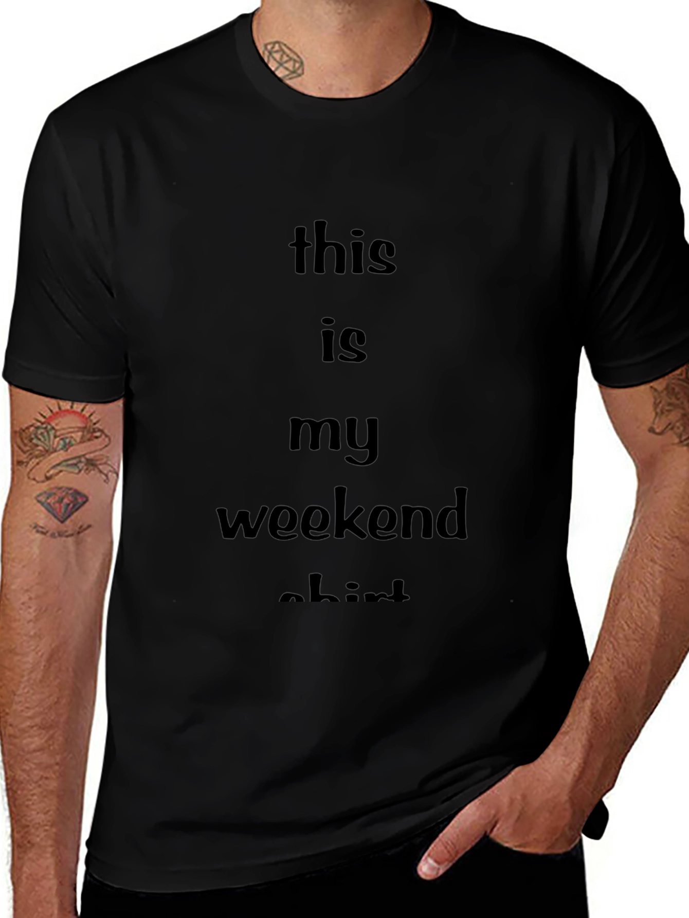 Weekend Vibes T-Shirt - Comfy Black Tee