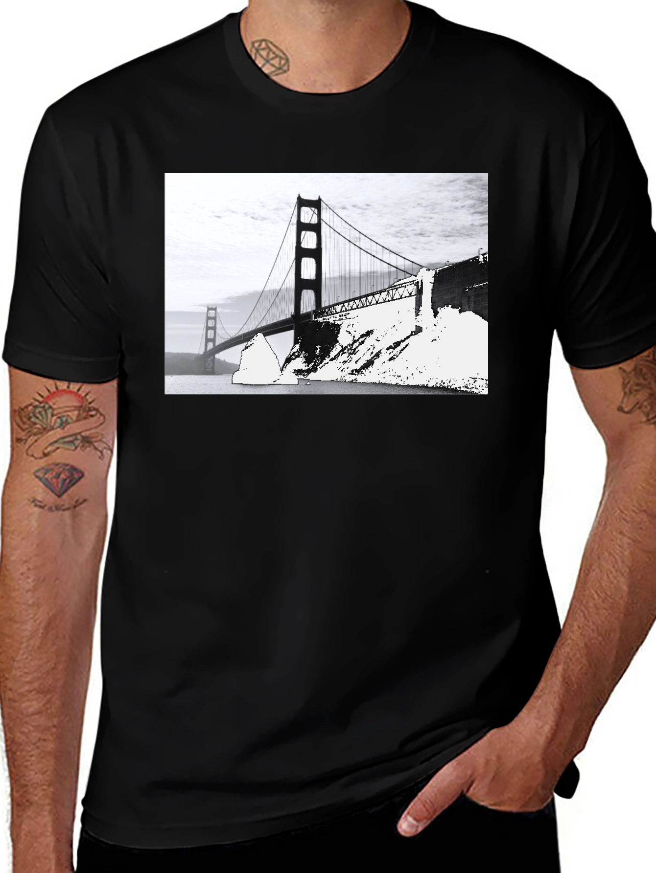 Golden Gate Bridge Graphic Tee - Black