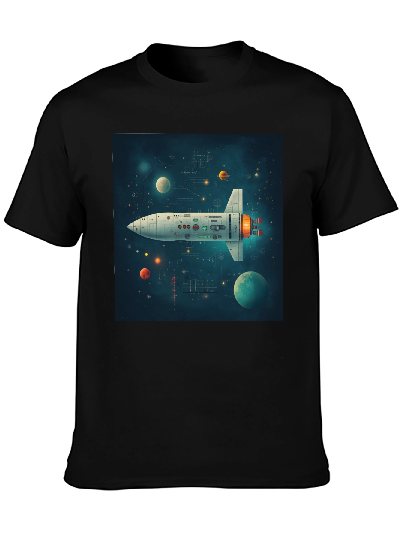 Retro Rocket Graphic Tee - Space Adventure Shirt