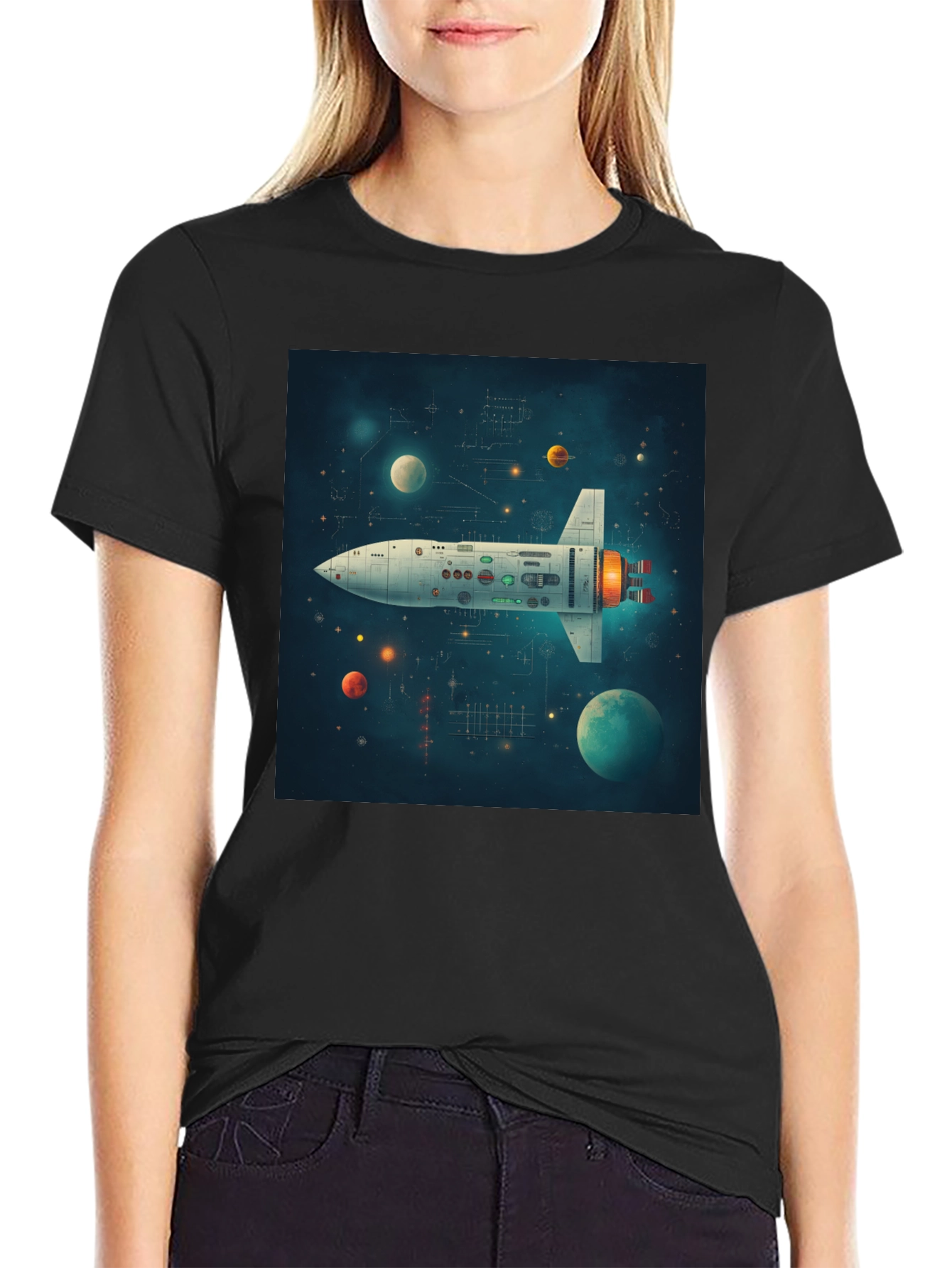 Retro Rocket Graphic Tee - Space Adventure Shirt