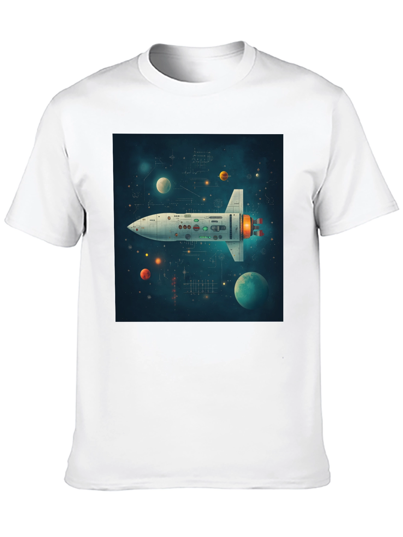 Retro Rocket Graphic Tee - Space Adventure Shirt
