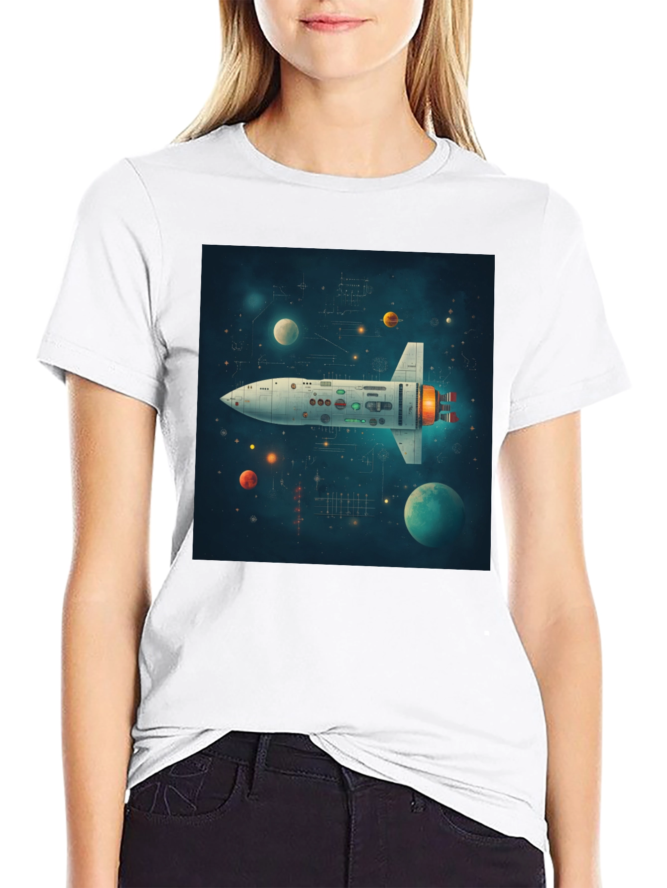 Retro Rocket Graphic Tee - Space Adventure Shirt
