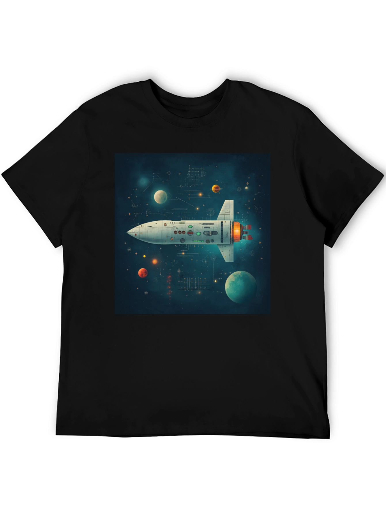 Retro Rocket Graphic Tee - Space Adventure Shirt