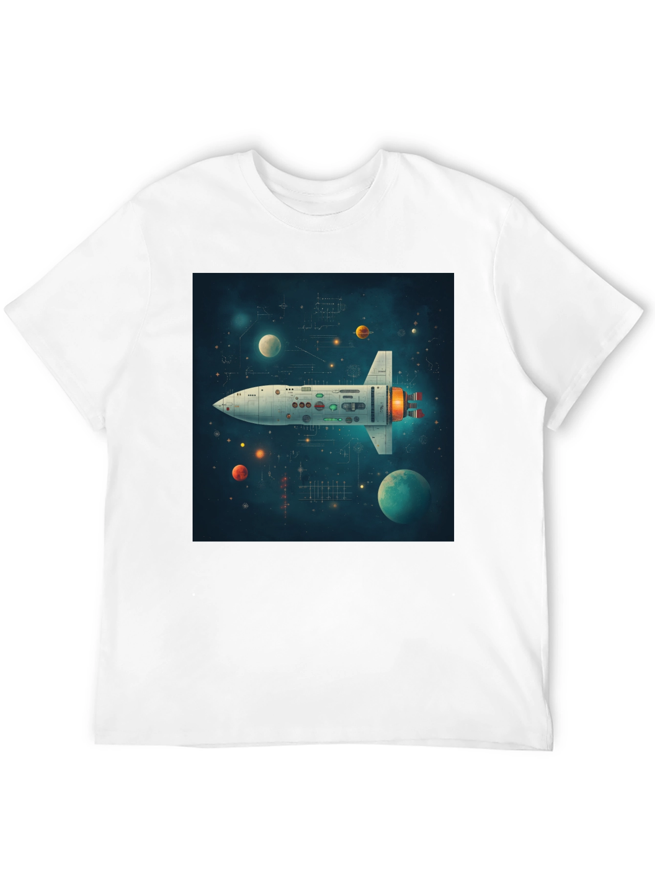 Retro Rocket Graphic Tee - Space Adventure Shirt