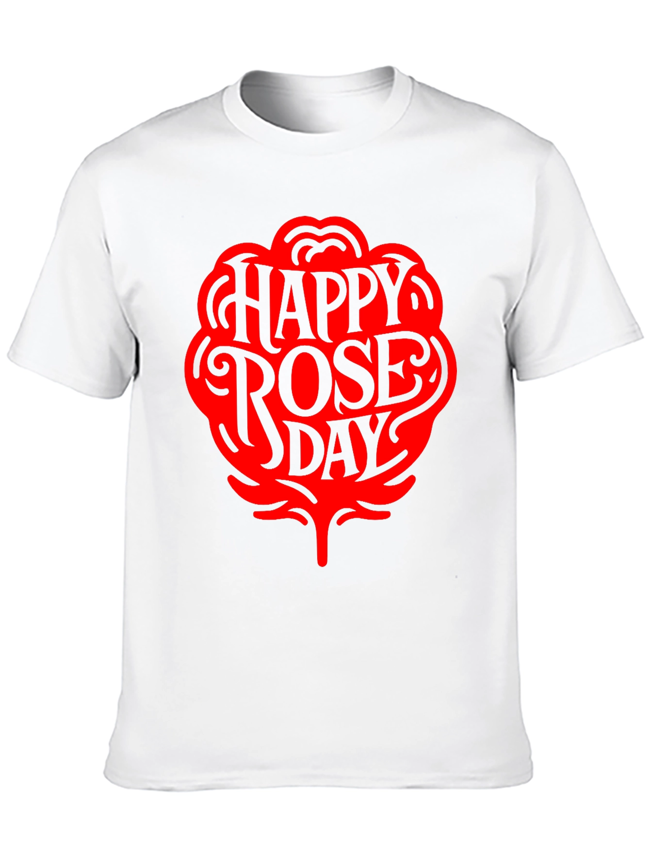 Happy Rose Day Black T-Shirt