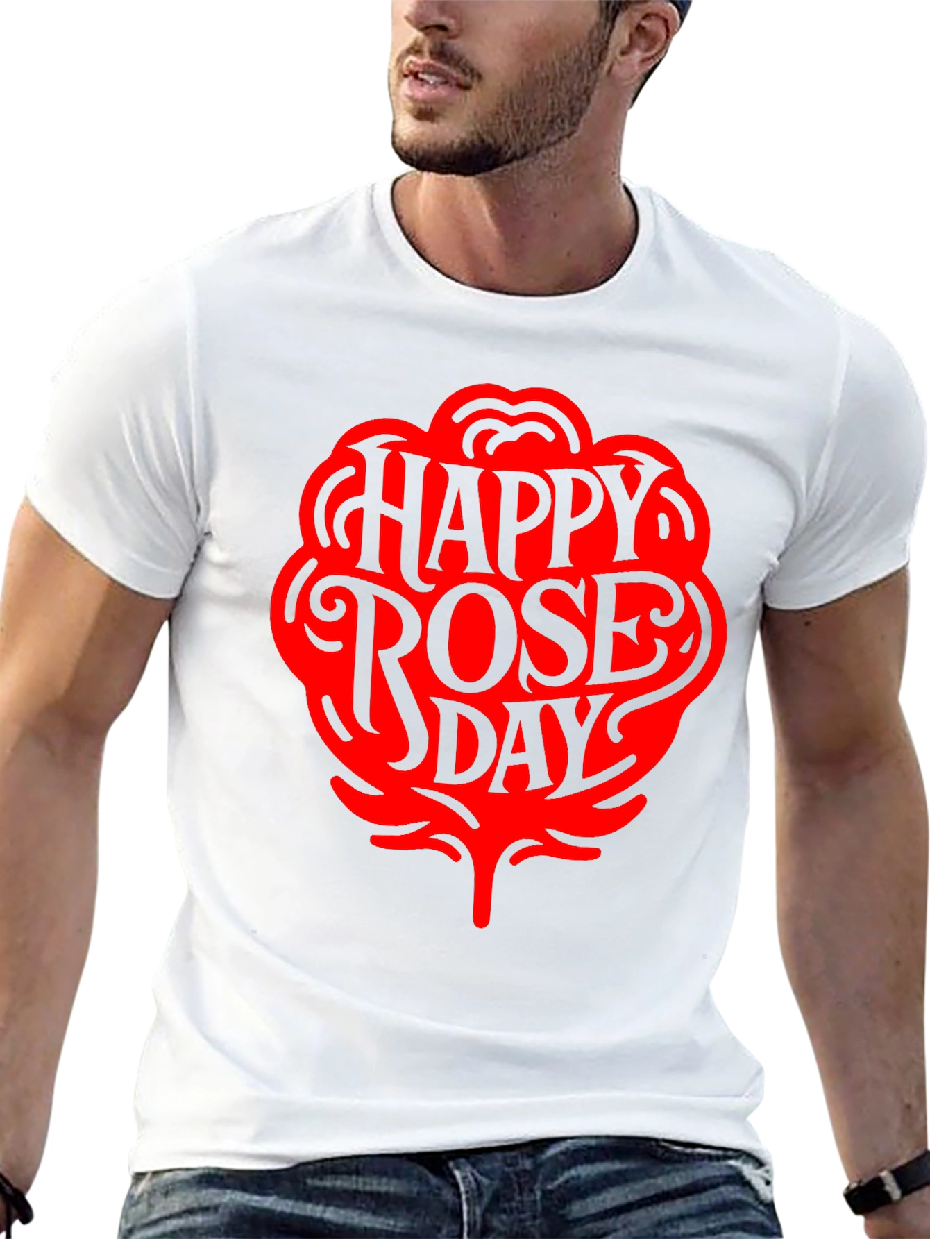 Happy Rose Day Black T-Shirt