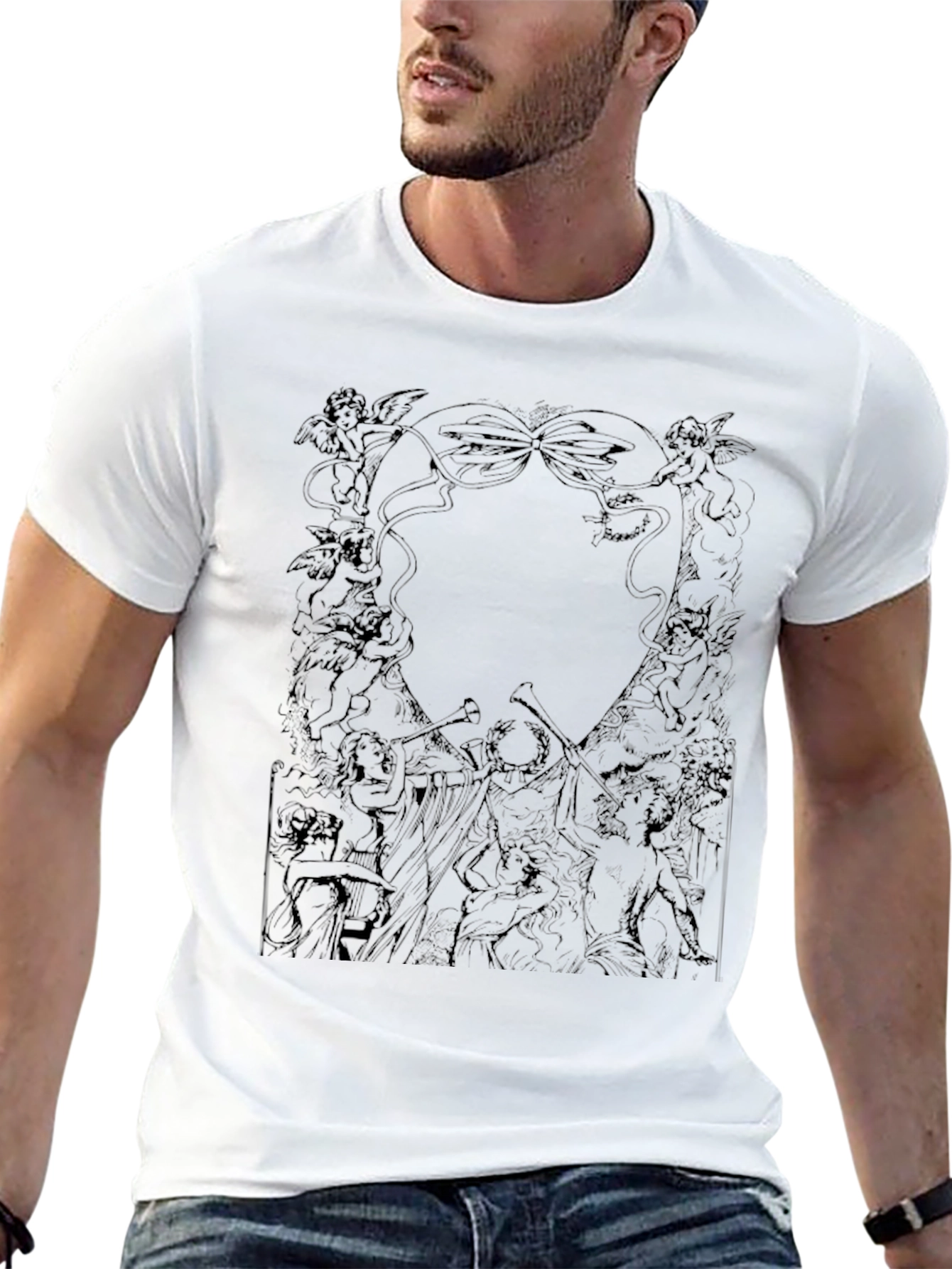 Angelic Graphic Print Black T-Shirt