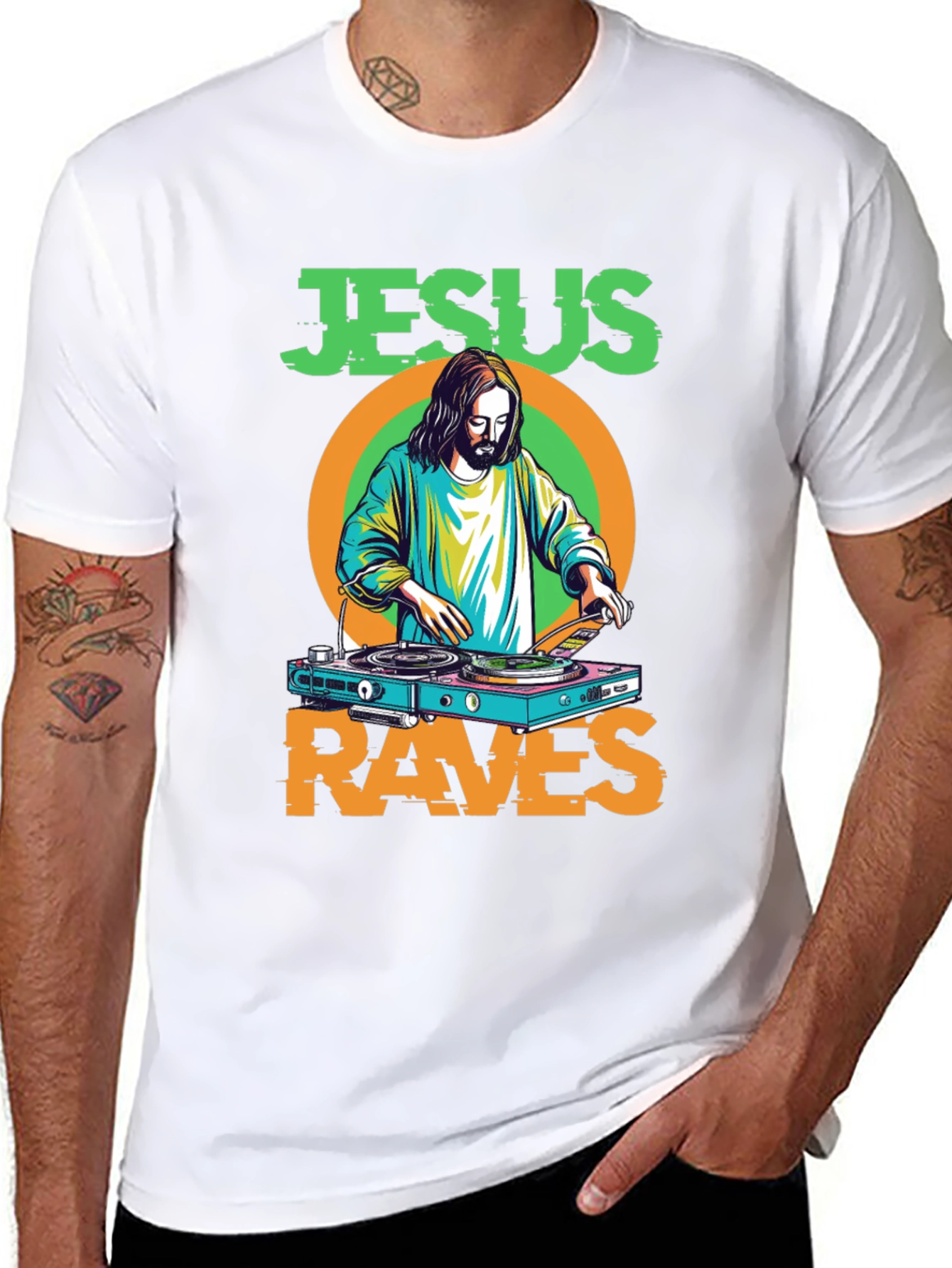 Jesus Raves T-Shirt - Funny Graphic Tee