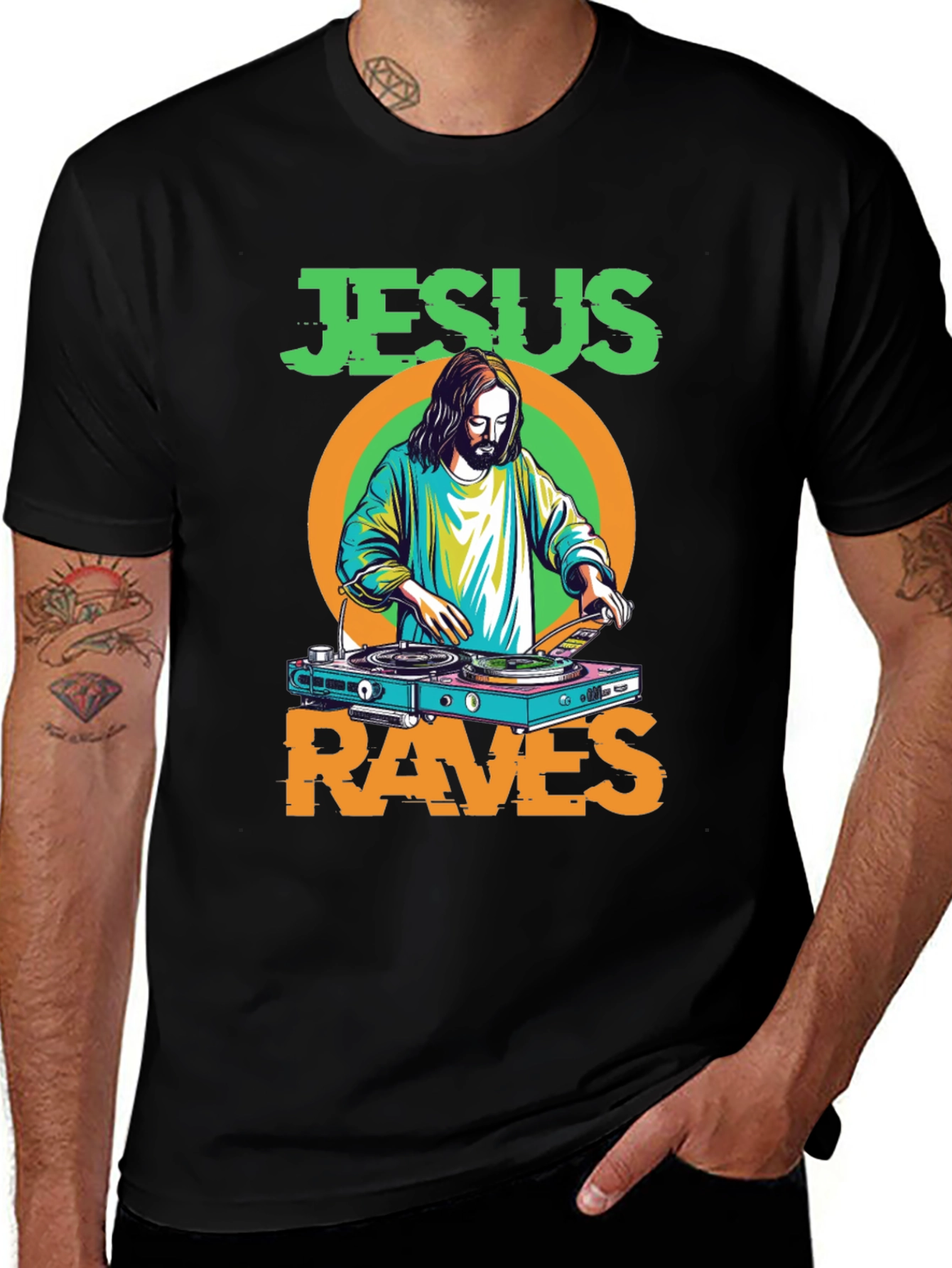 Jesus Raves T-Shirt - Funny Graphic Tee
