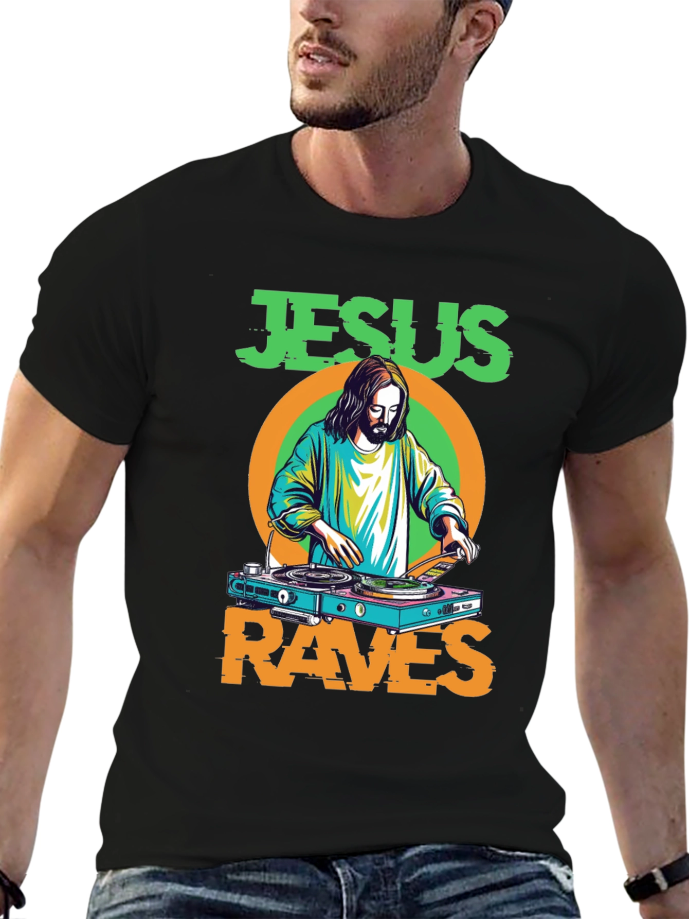 Jesus Raves T-Shirt - Funny Graphic Tee