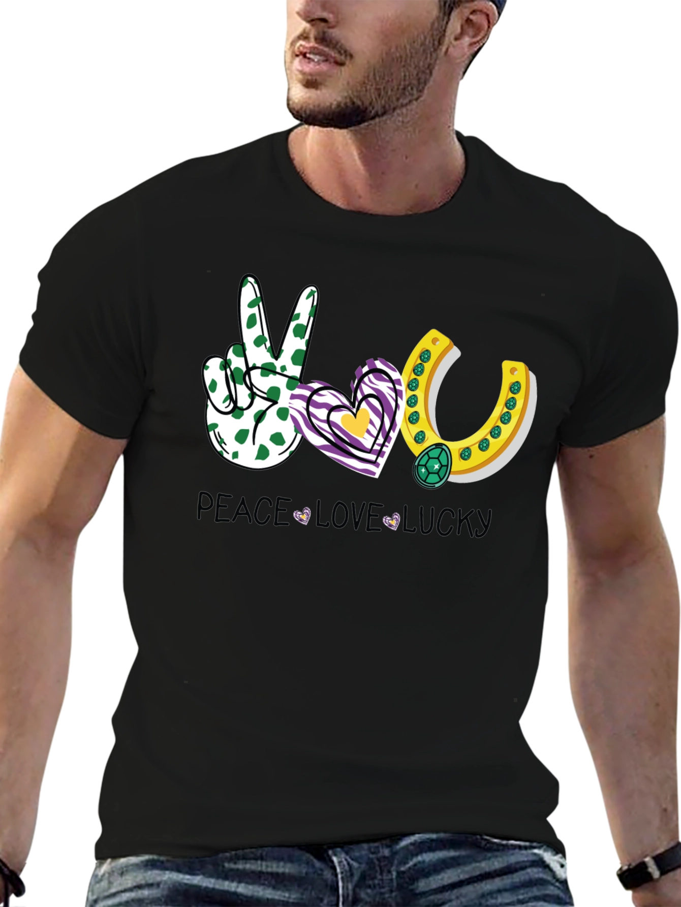 Peace Love Lucky Graphic T-Shirt