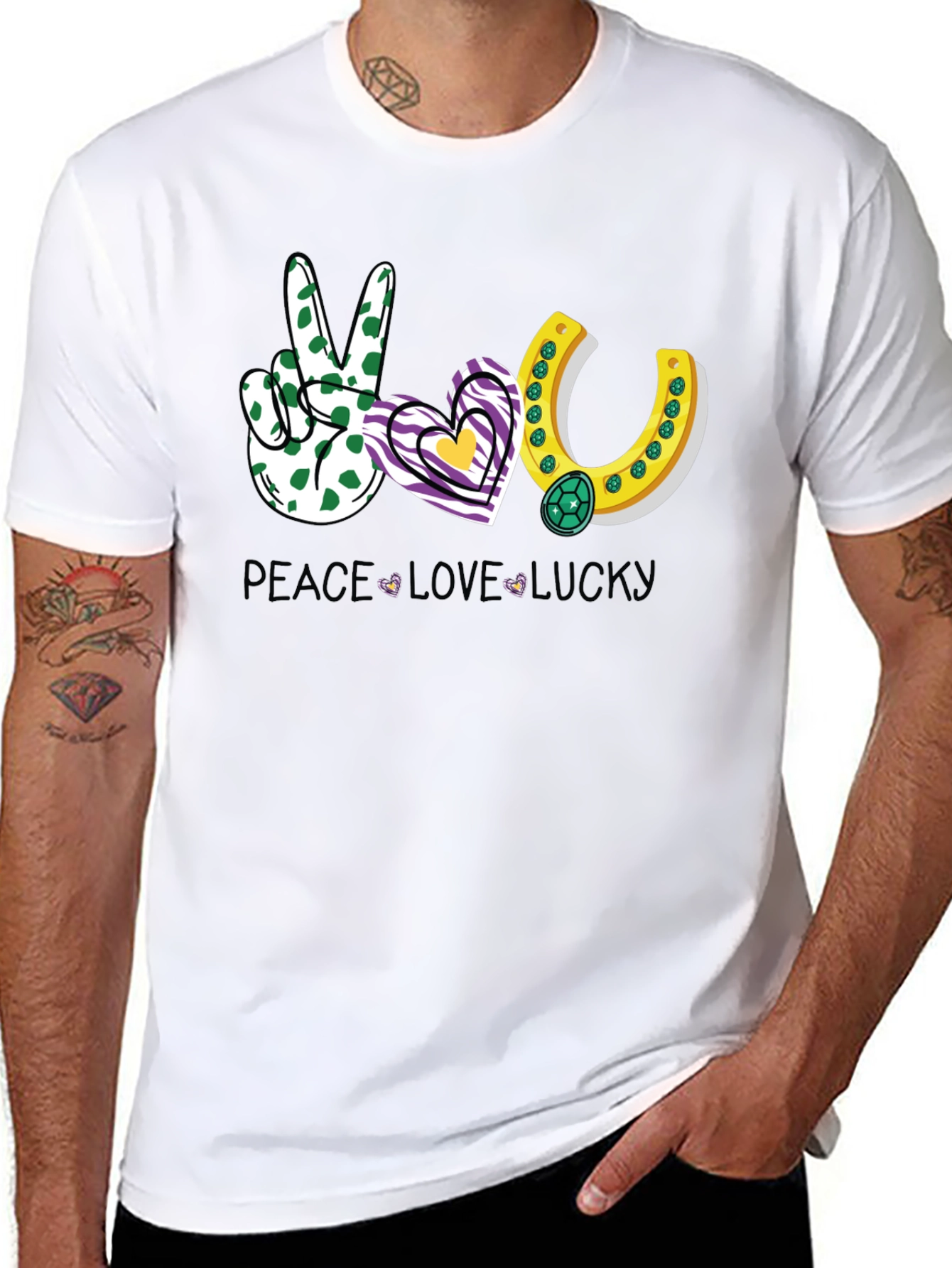 Peace Love Lucky Graphic T-Shirt