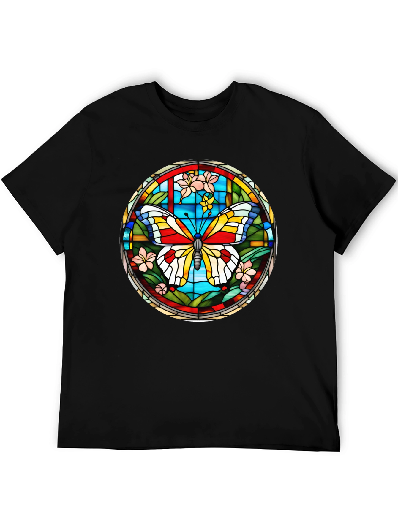 Butterfly Stained Glass Graphic T-Shirt