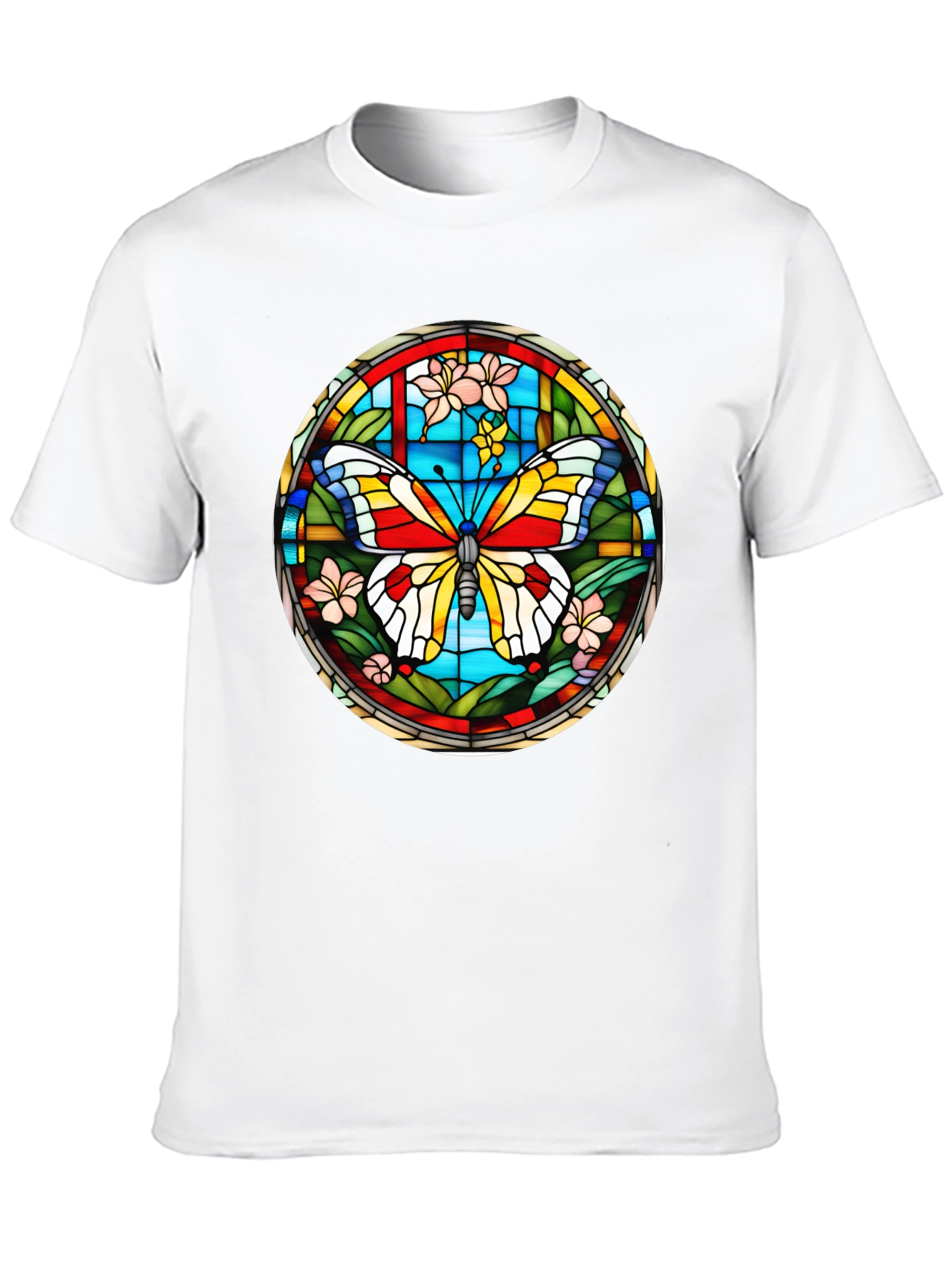 Butterfly Stained Glass Graphic T-Shirt