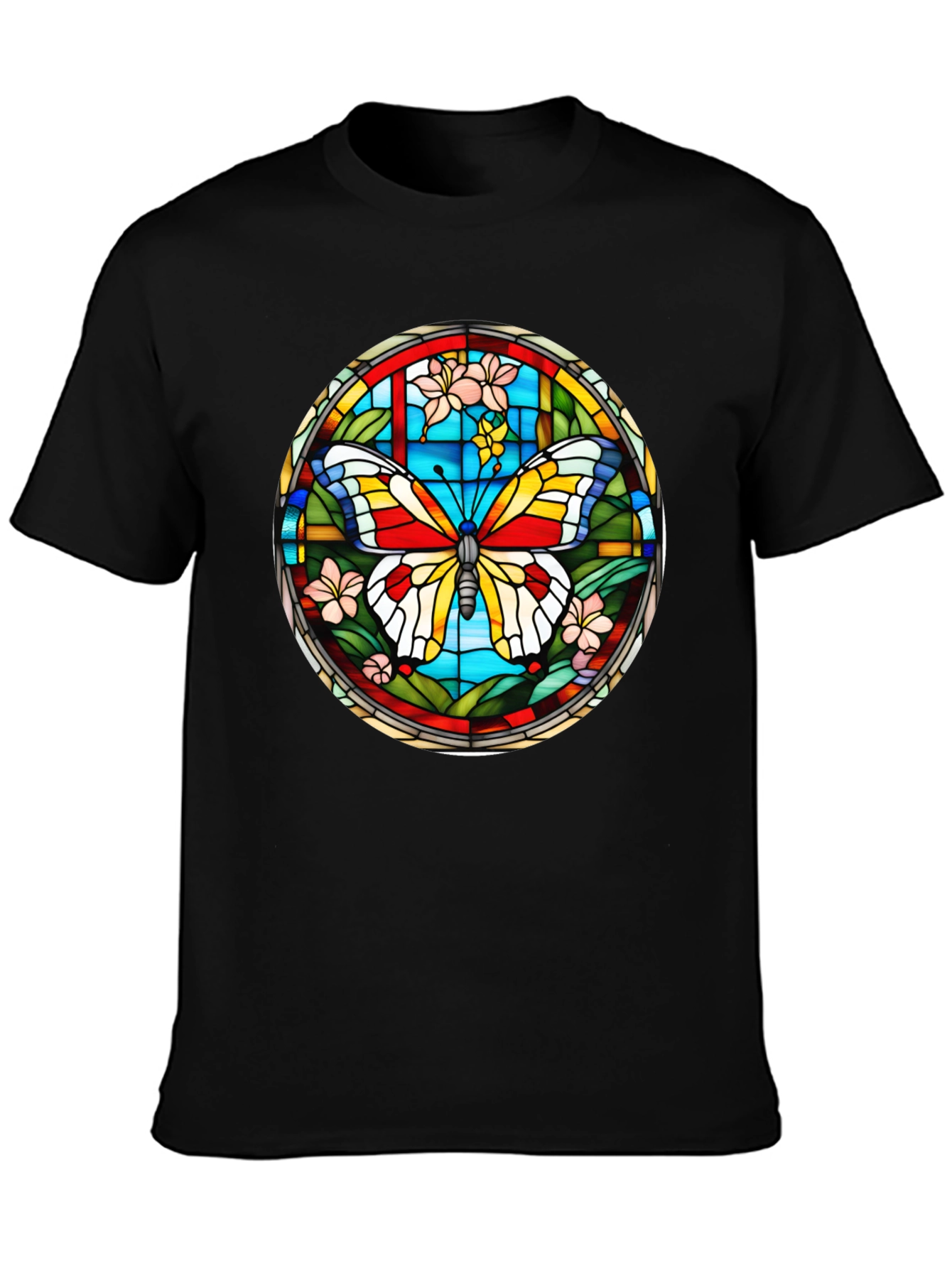 Butterfly Stained Glass Graphic T-Shirt