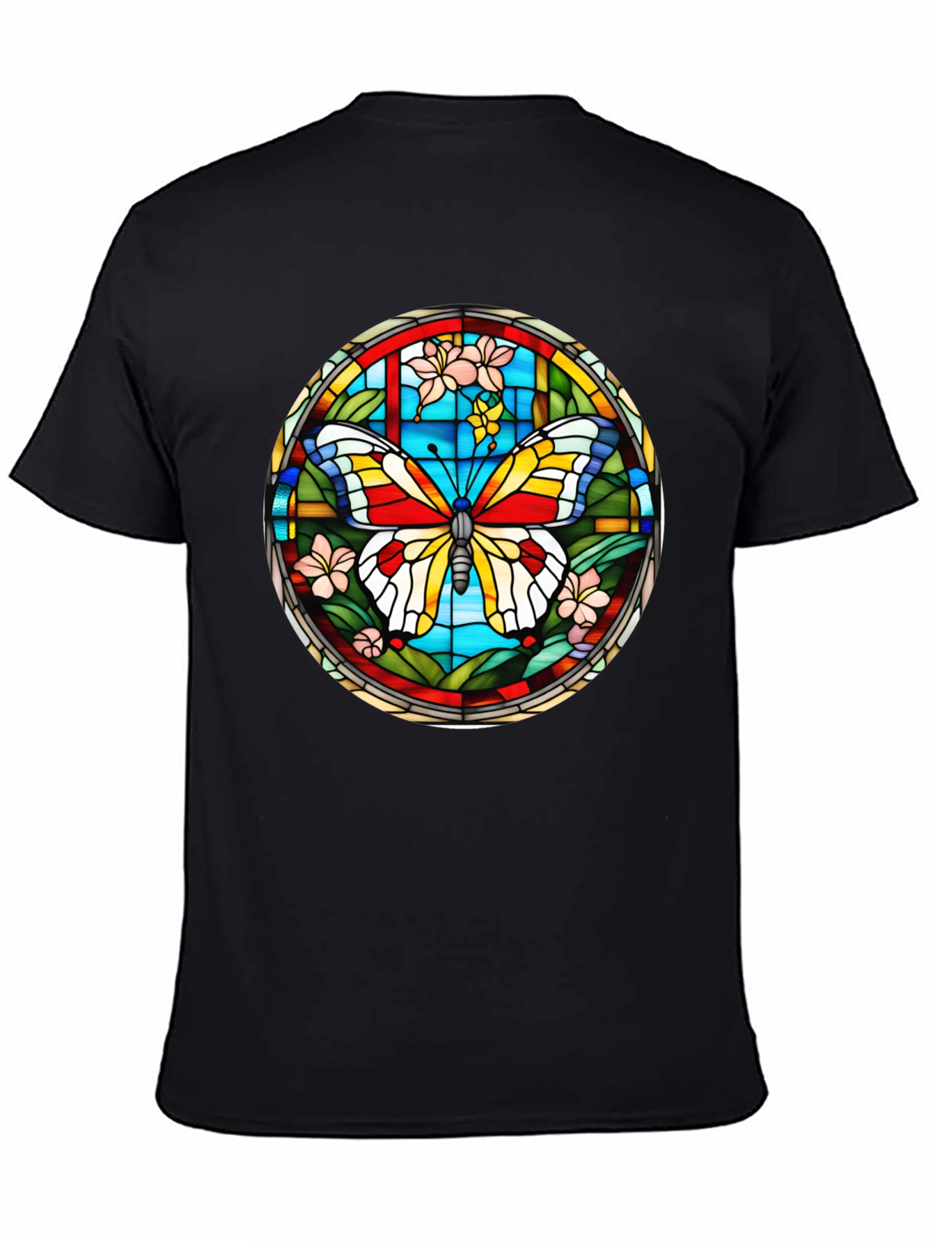 Butterfly Stained Glass Graphic T-Shirt
