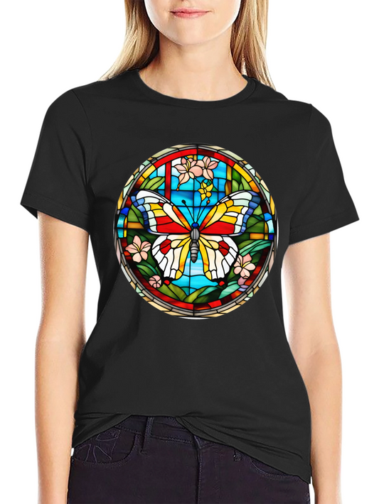 Butterfly Stained Glass Graphic T-Shirt