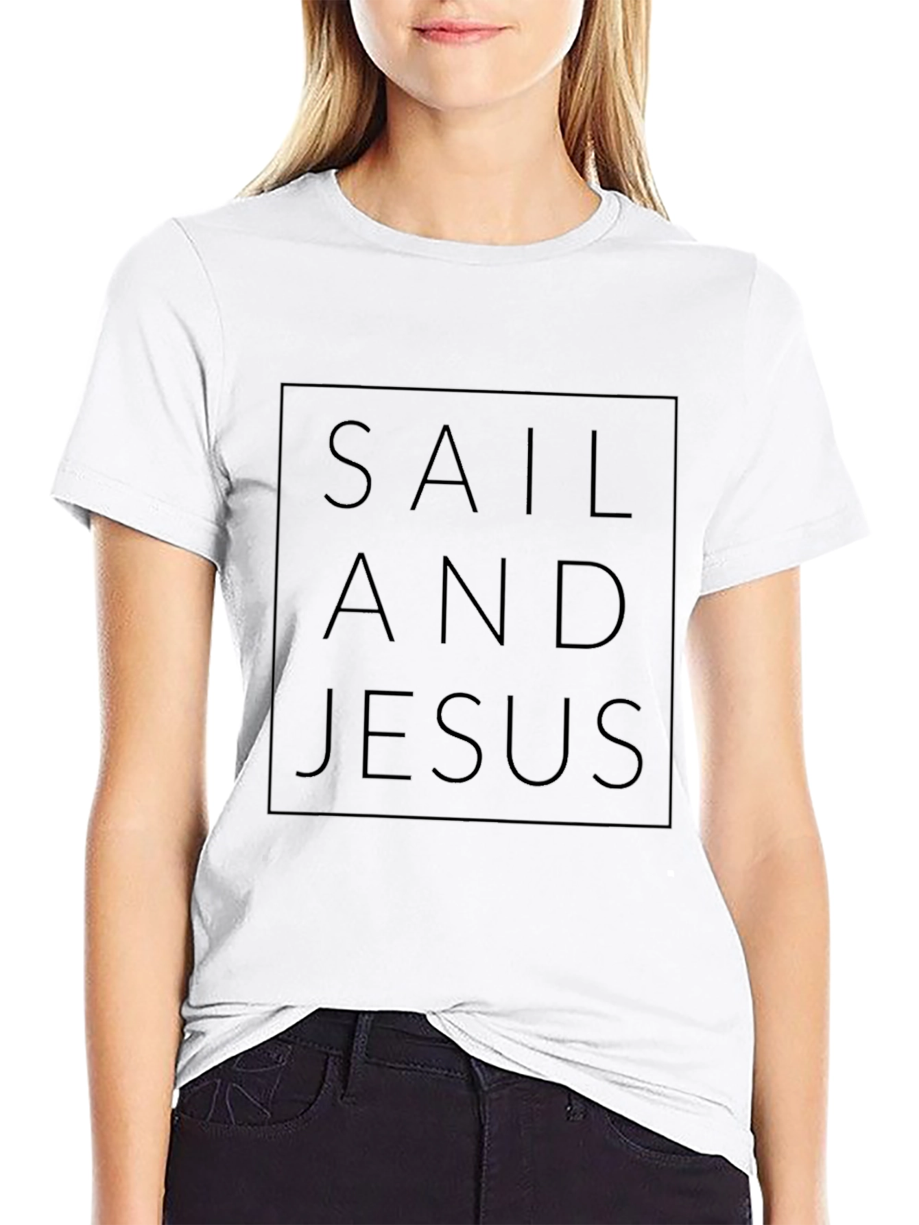 Sail And Jesus Black T-Shirt