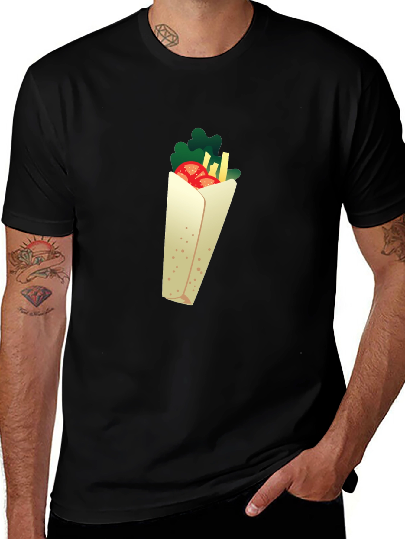 Kebab Graphic Black T-Shirt - Novelty Food Tee