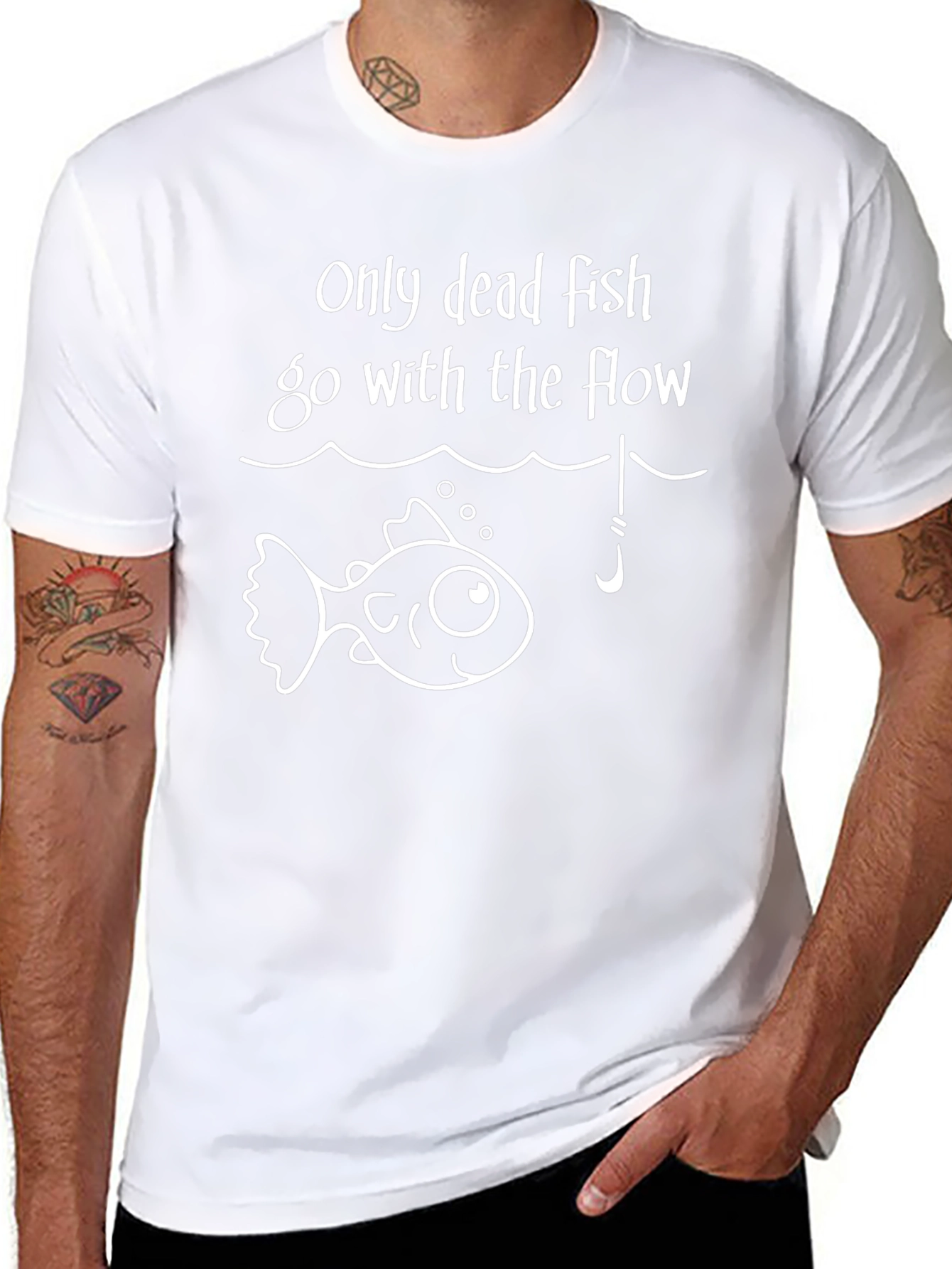 Only Dead Fish T-Shirt - Funny Fishing Tee