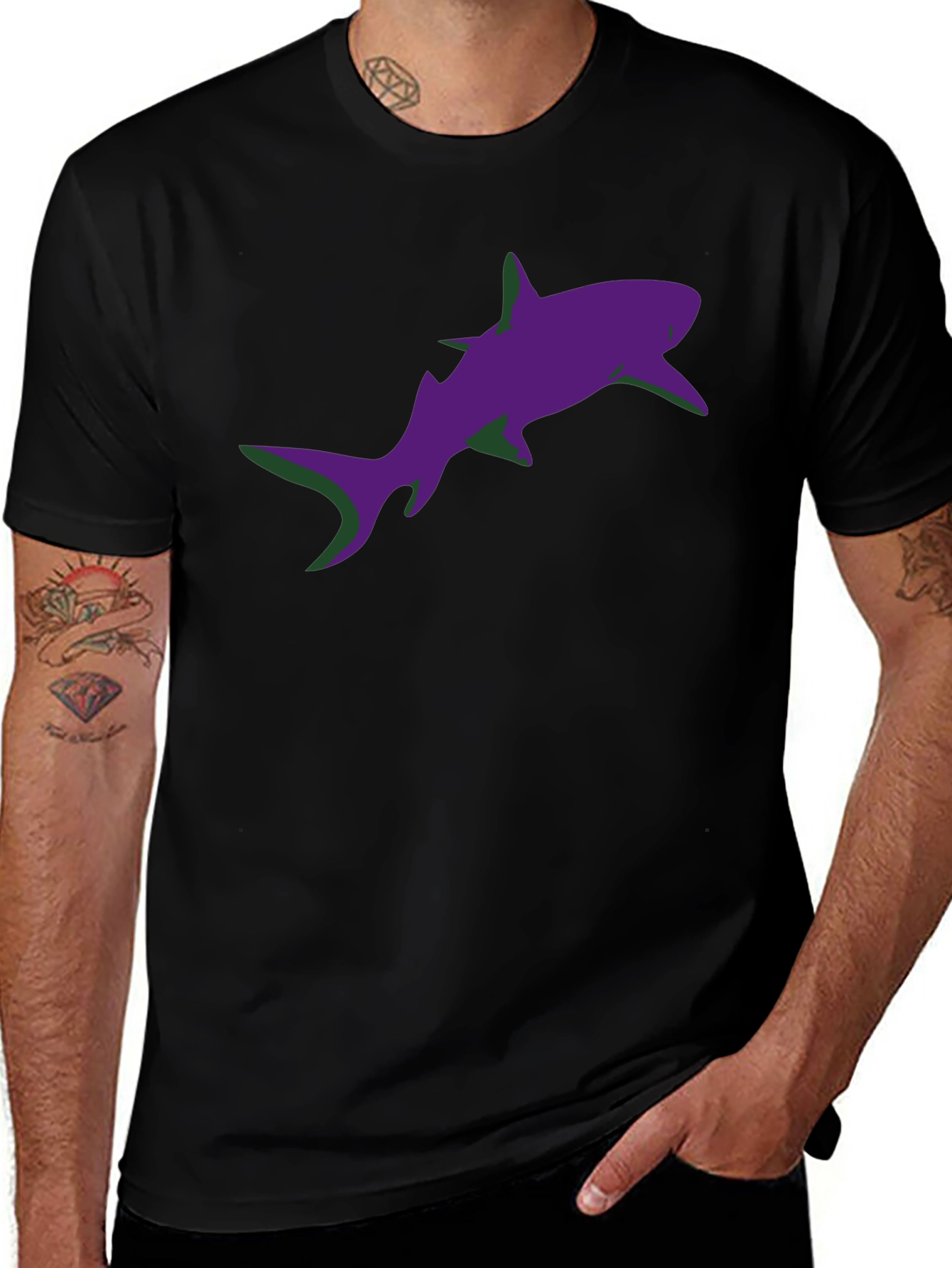 Shark Graphic Black T-Shirt - Casual Style