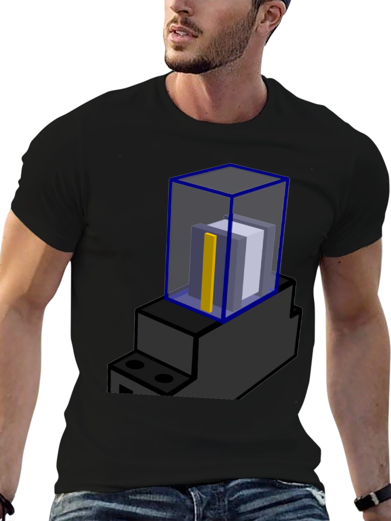 Abstract Block Print T-Shirt - Modern Graphic Tee
