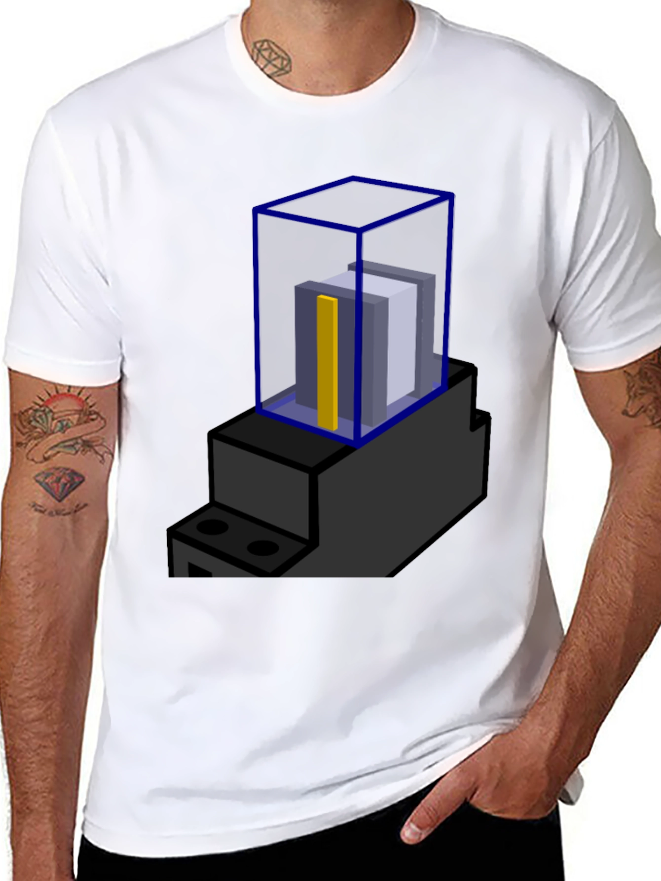 Abstract Block Print T-Shirt - Modern Graphic Tee