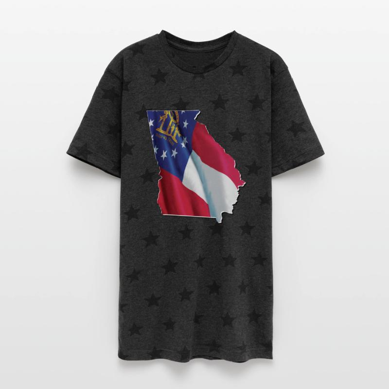 Georgia State Flag in Georgia State Map