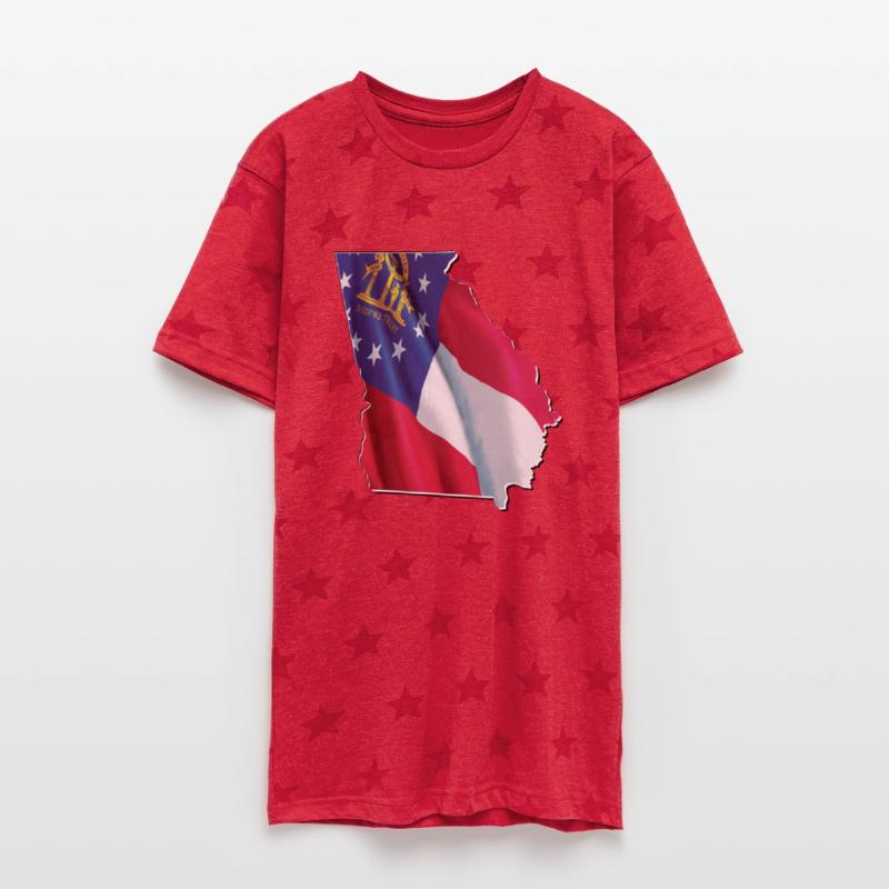 Georgia State Flag in Georgia State Map