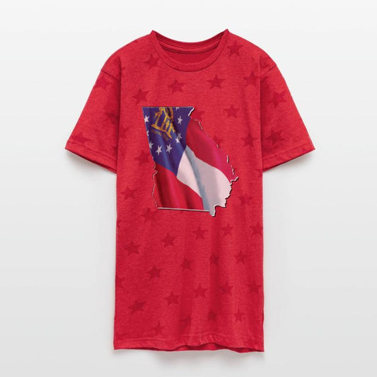 Georgia State Flag in Georgia State Map