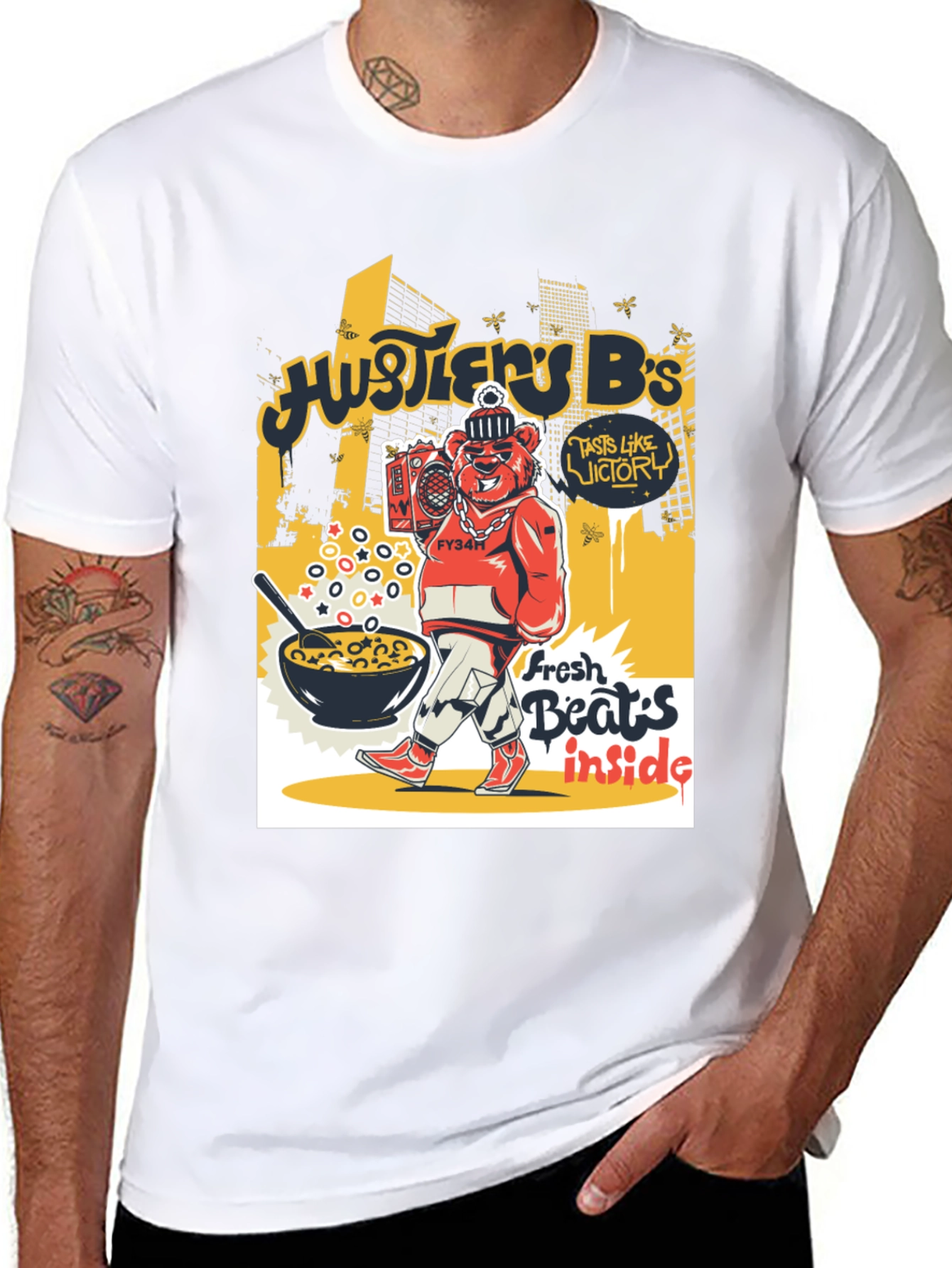 Hustler Bs Graphic Print Black T-Shirt