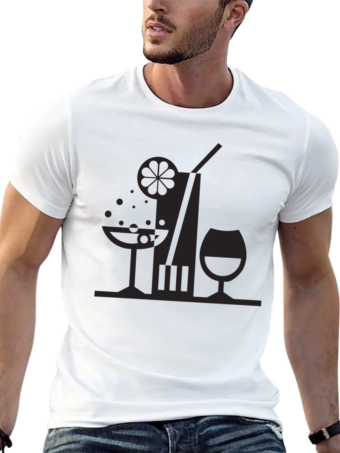Cocktail Hour Black Graphic Tee
