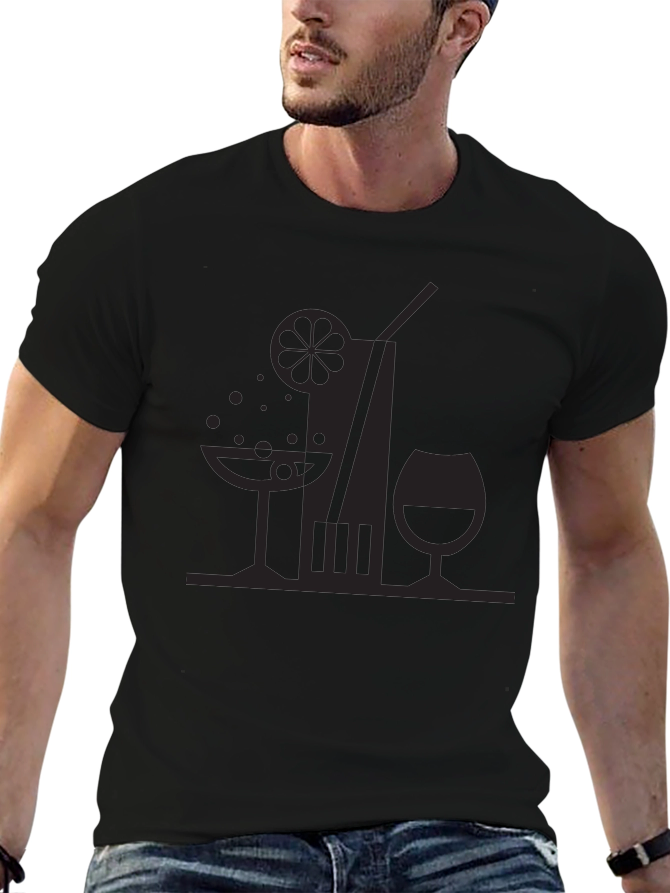 Cocktail Hour Black Graphic Tee