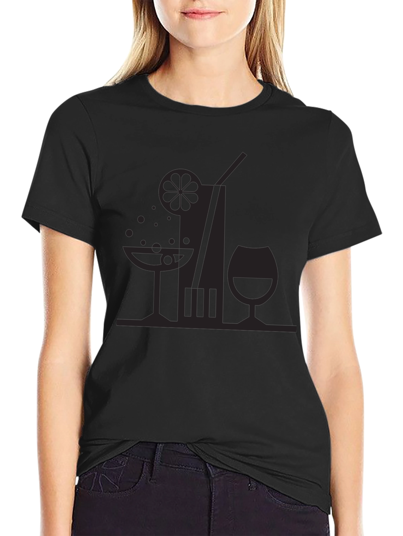 Cocktail Hour Black Graphic Tee