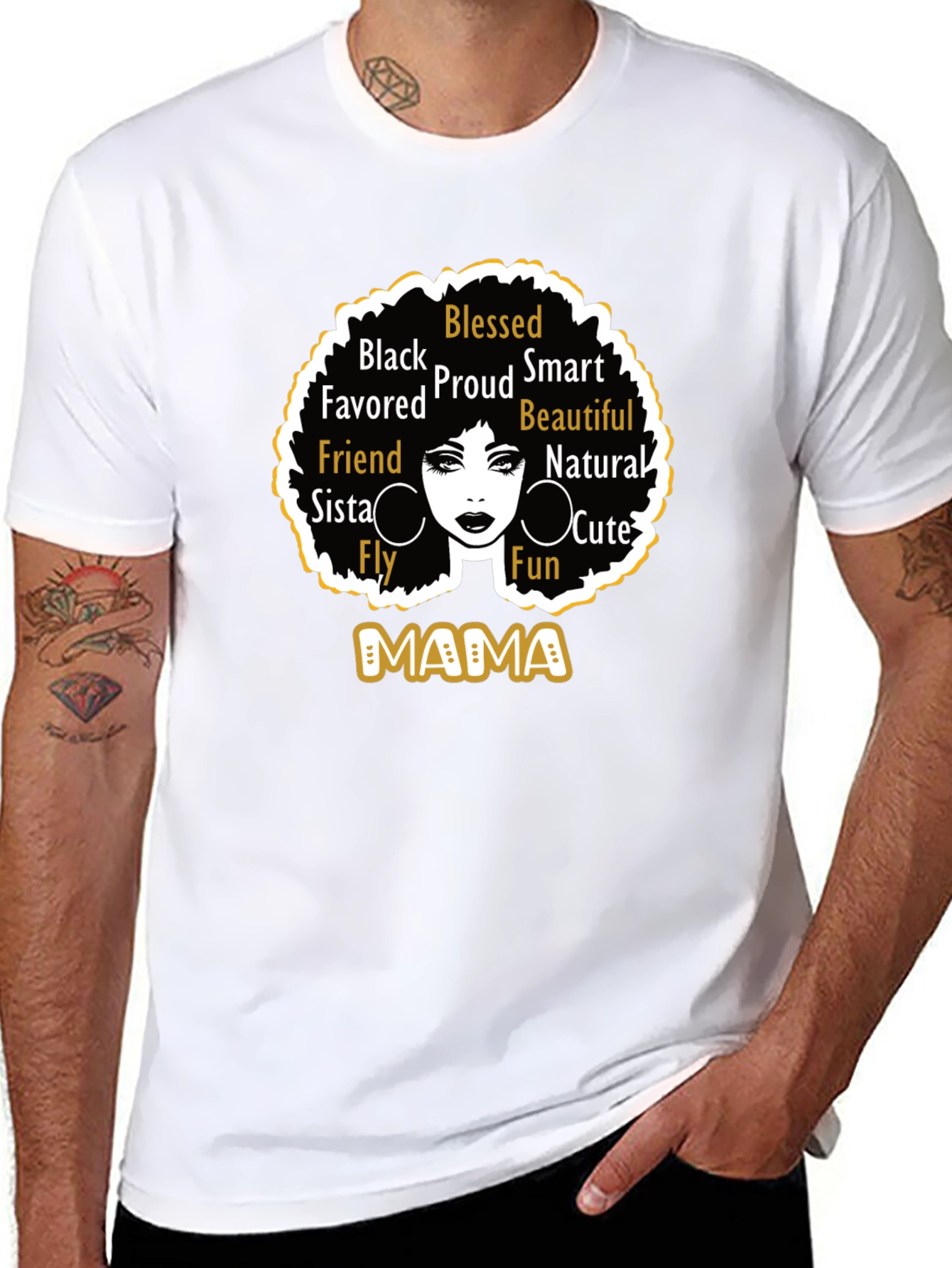 Black Mama Graphic Tee - Blessed Proud Beautiful