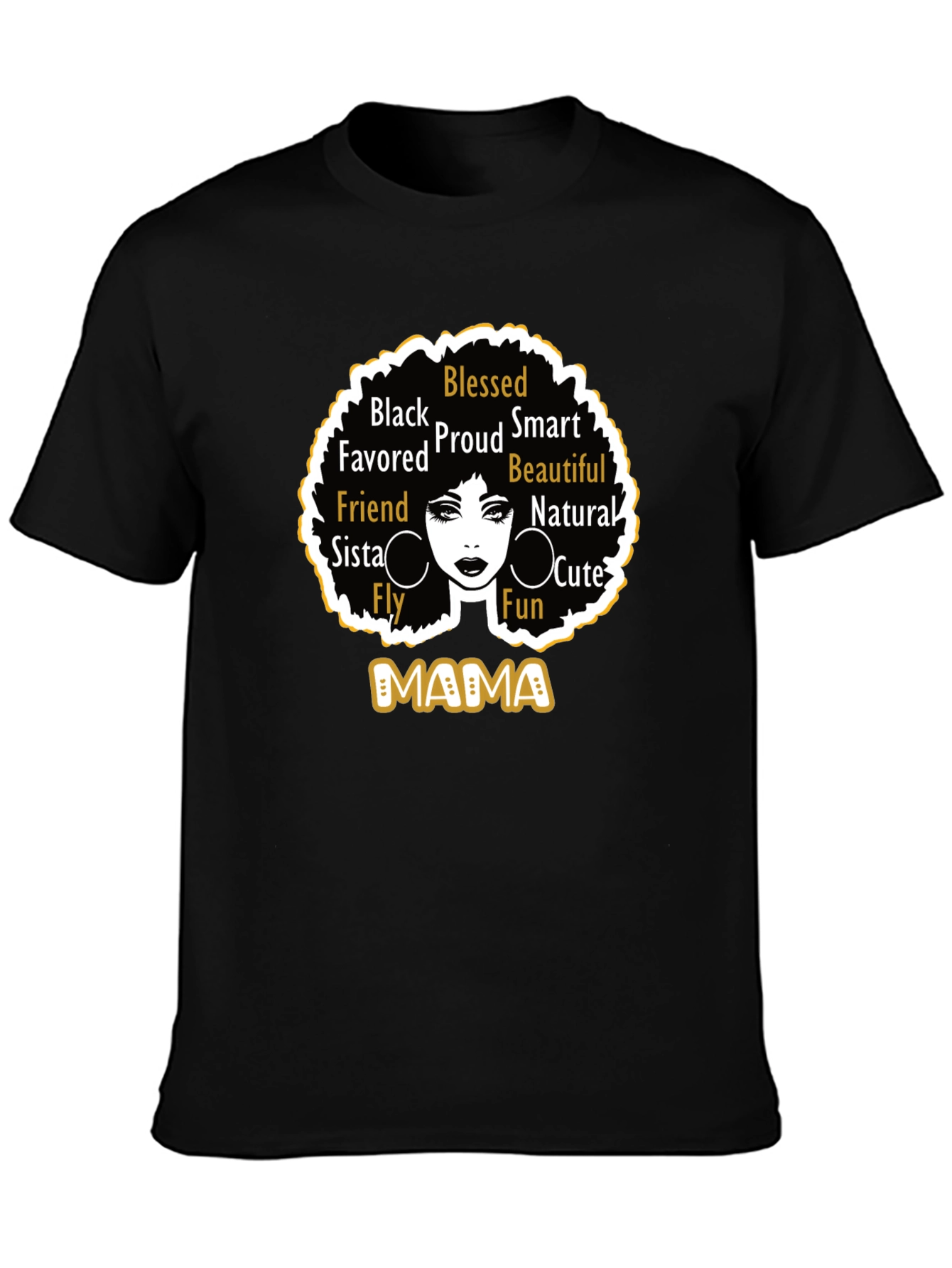 Black Mama Graphic Tee - Blessed Proud Beautiful